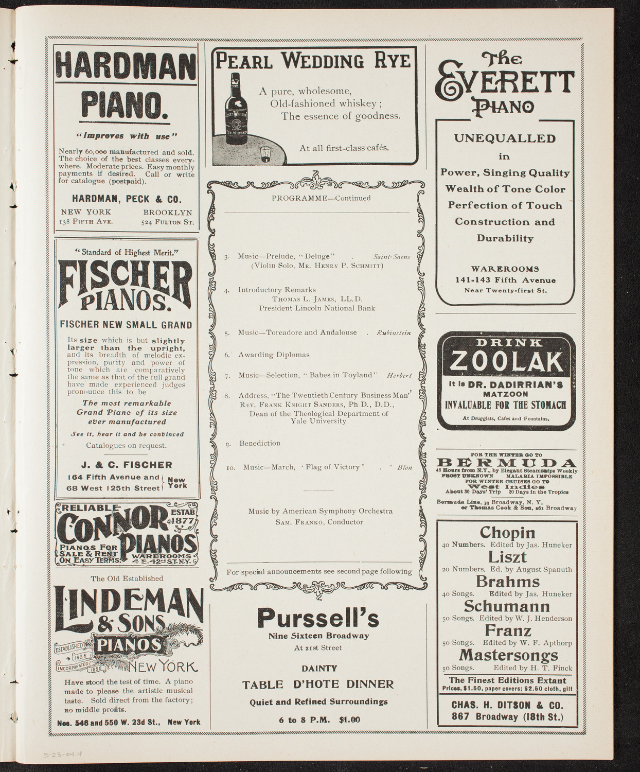Graduation: Packard Commercial School, May 23, 1904, program page 7
