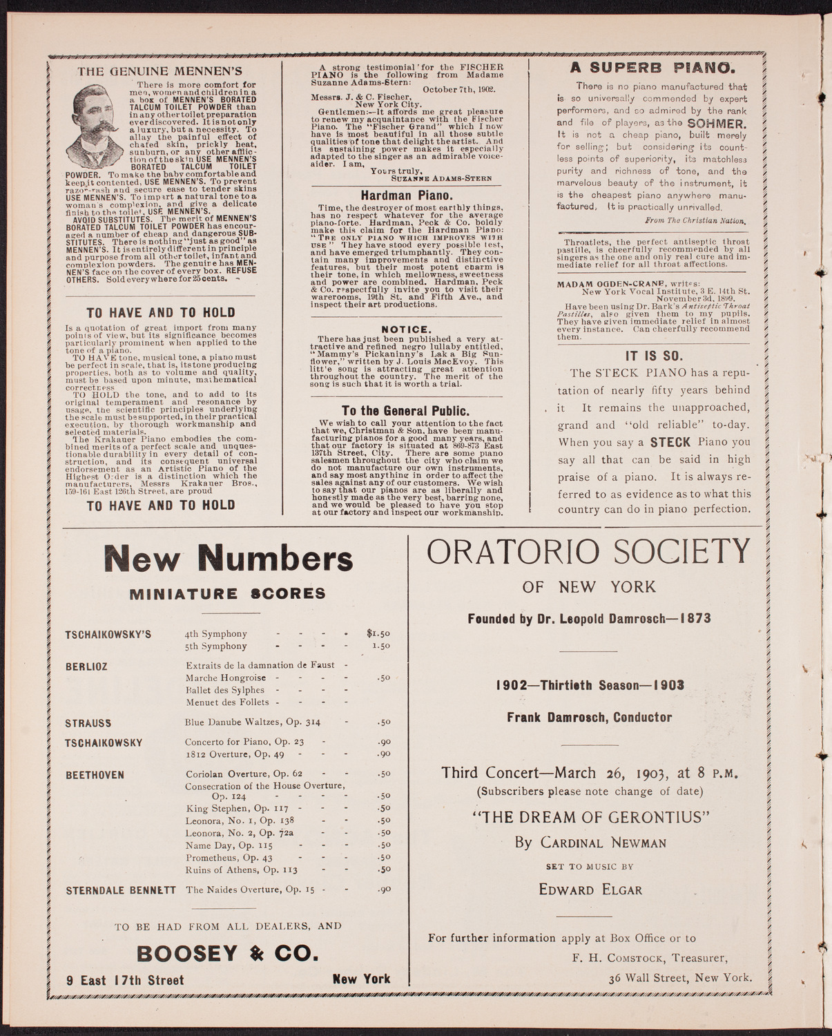 Wetzler Symphony Orchestra, February 5, 1903, program page 10