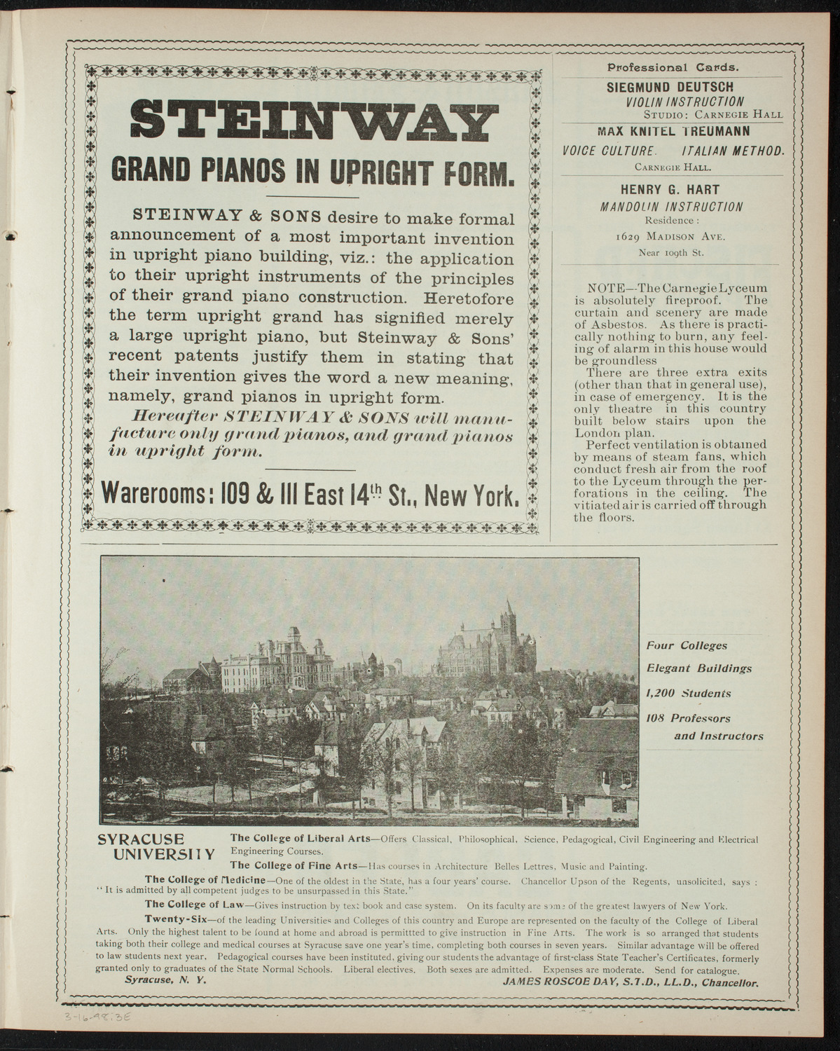 Grand Instrumental Illustration: The Niebelungen Lied and The Wagner Operas, March 16, 1898, program page 5