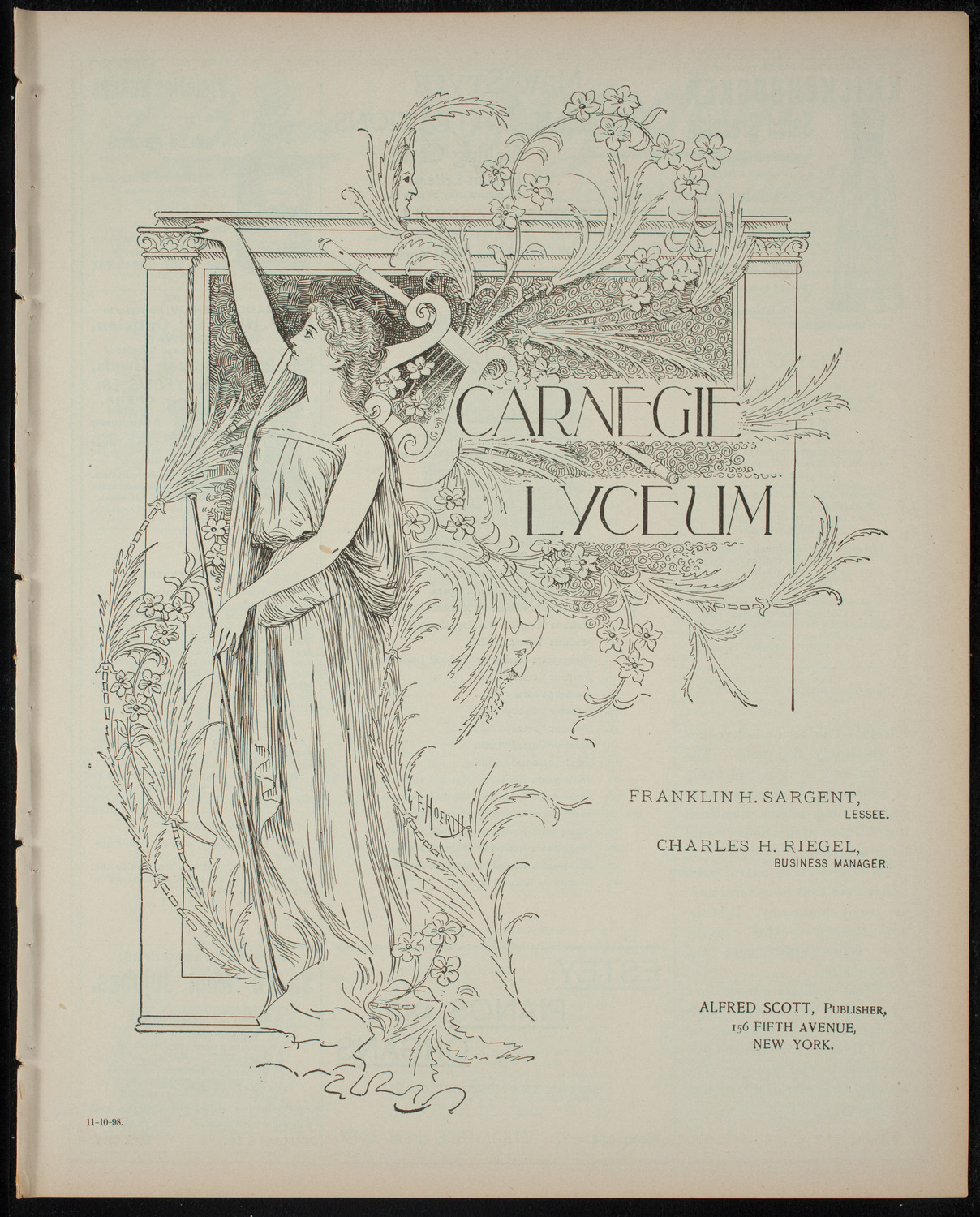 American Academy of Dramatic Arts, November 10, 1898, program page 1