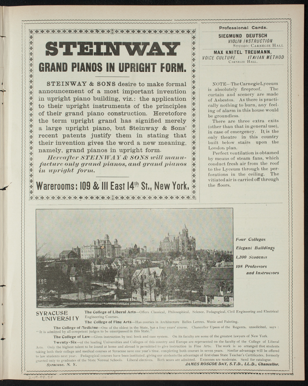 Amateur Comedy Club, February 19, 1898, program page 5