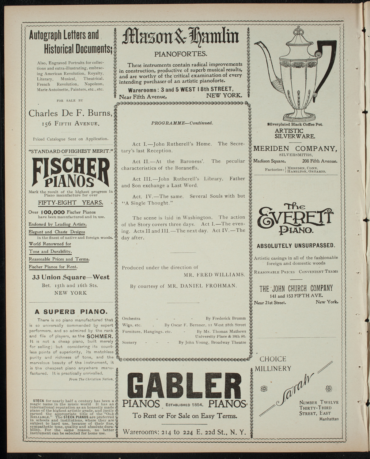 Amateur Comedy Club, April 8, 1899, program page 6