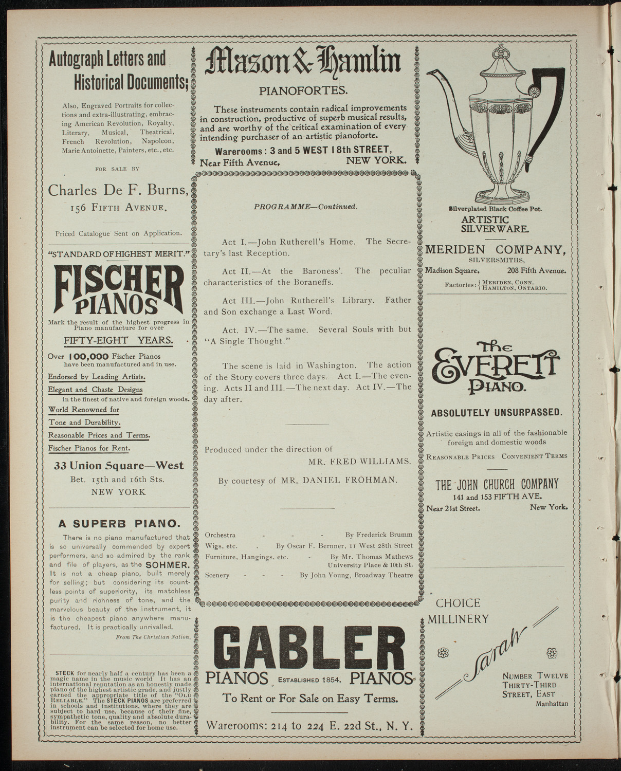 Amateur Comedy Club, April 8, 1899, program page 6