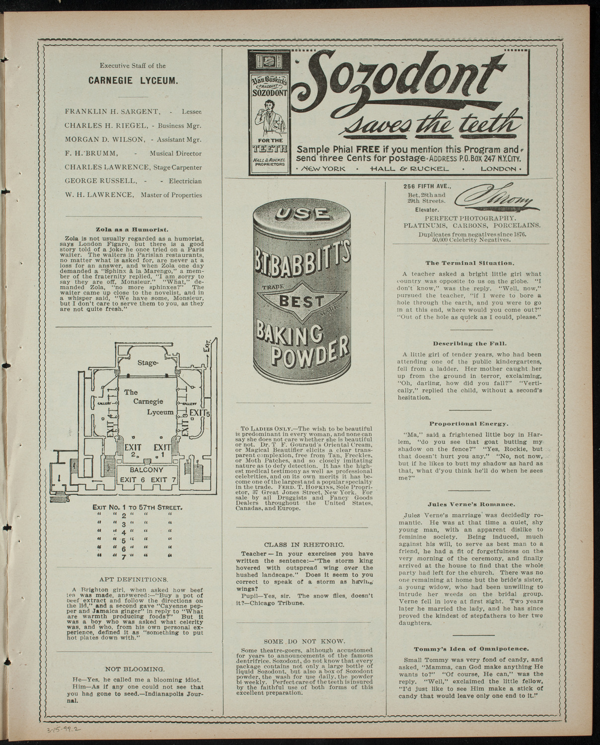 Powers-Arnold Wednesday Morning Musicale, March 15, 1899, program page 3