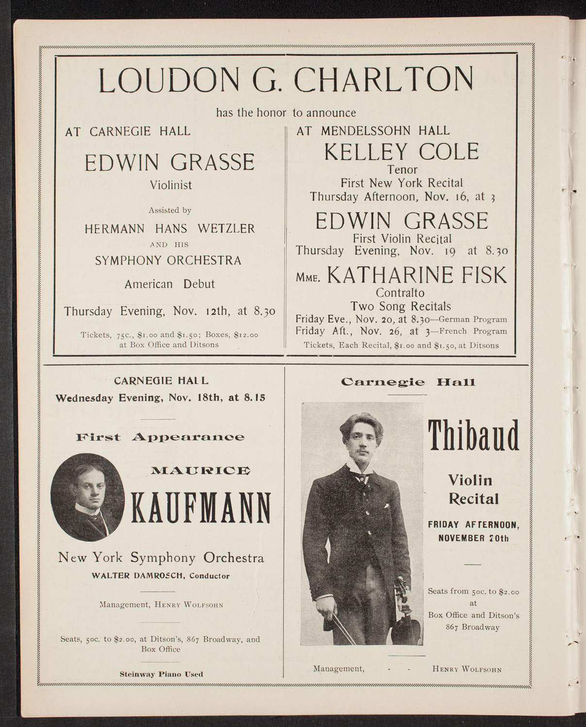 Wetzler Symphony Orchestra, October 30, 1903, program page 8