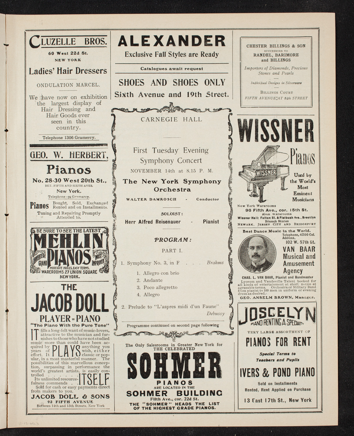 New York Symphony Orchestra, November 14, 1905, program page 5