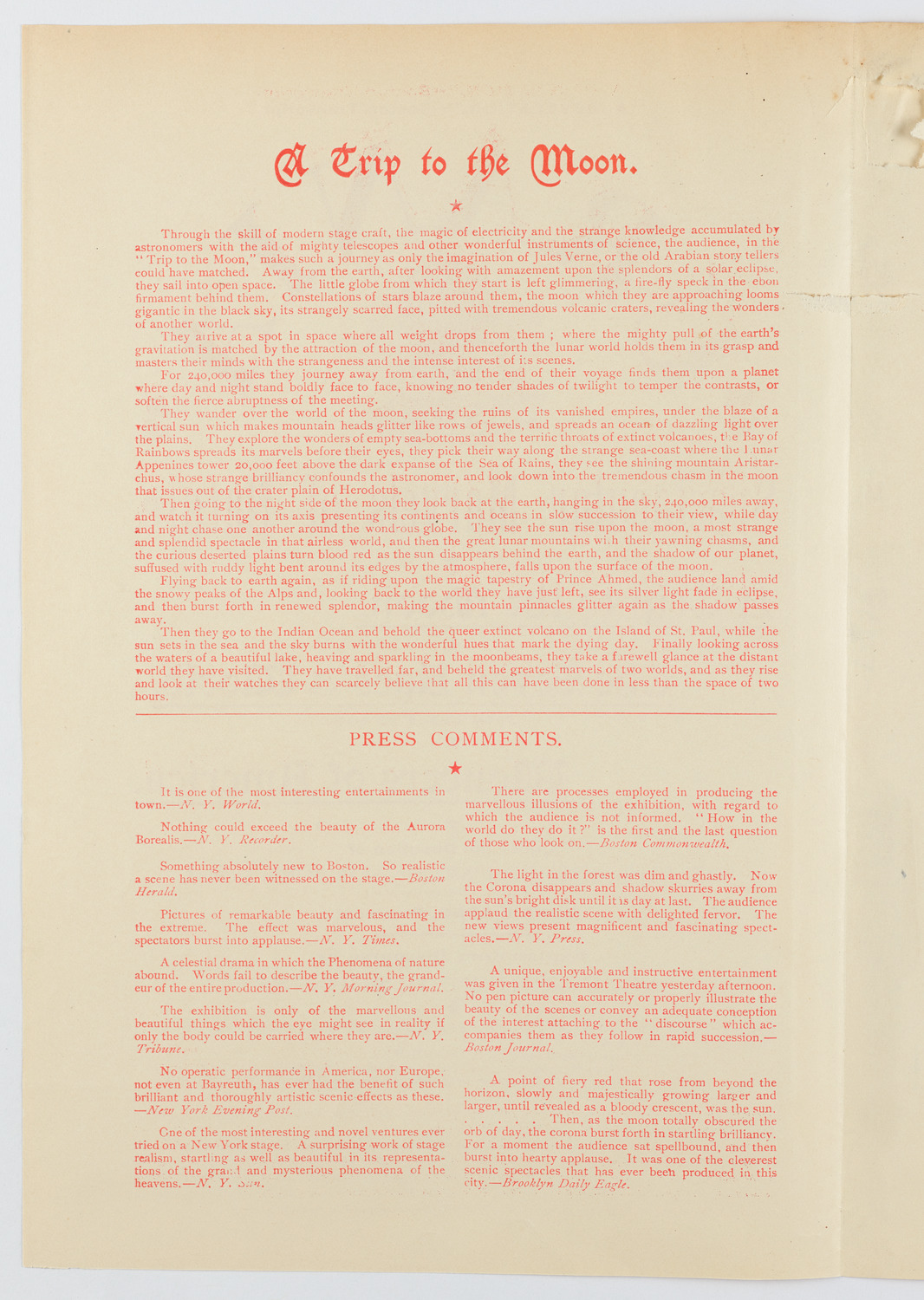 Urania Scientific Theatre, March 7, 1892