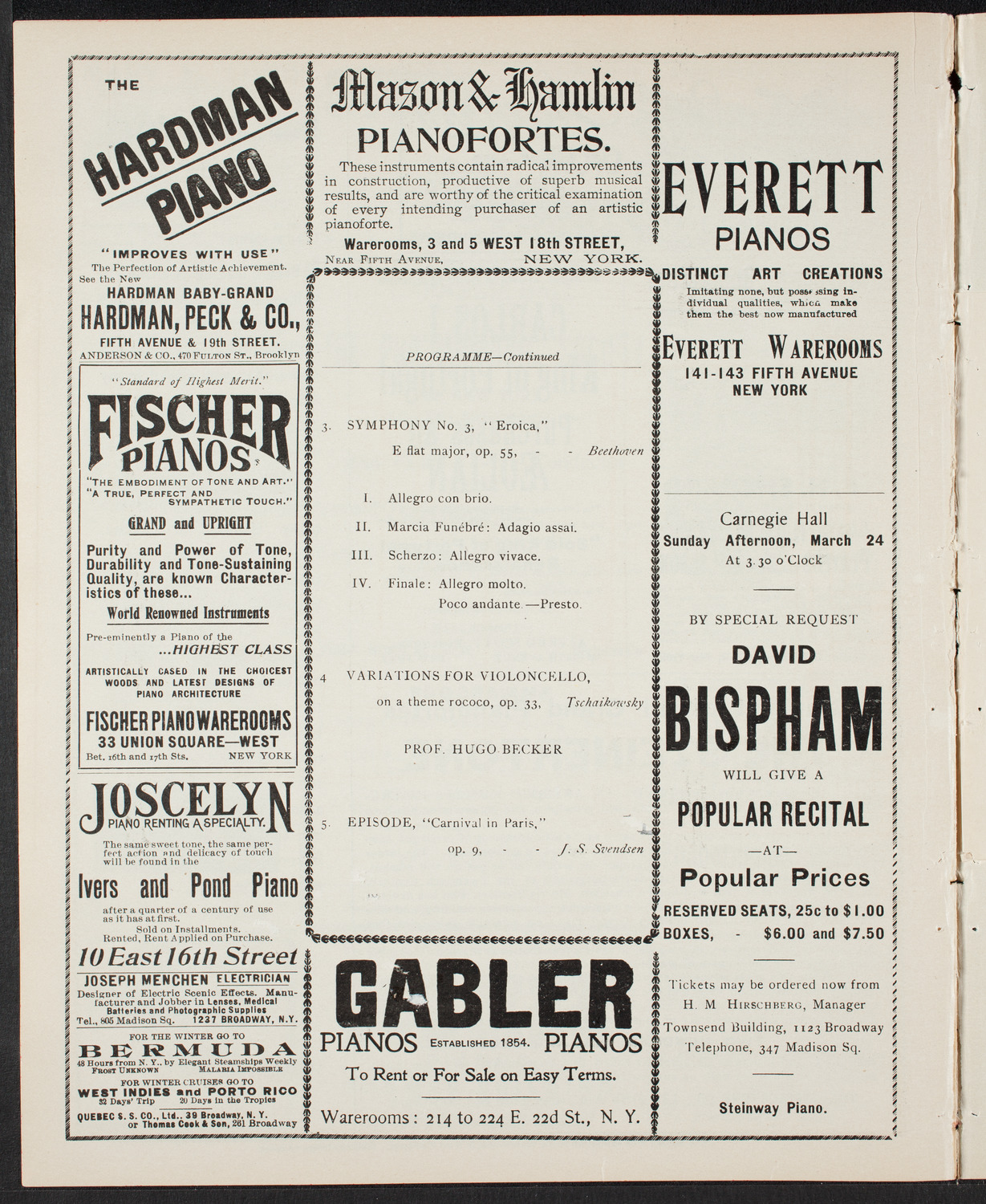 New York Philharmonic, March 8, 1901, program page 6