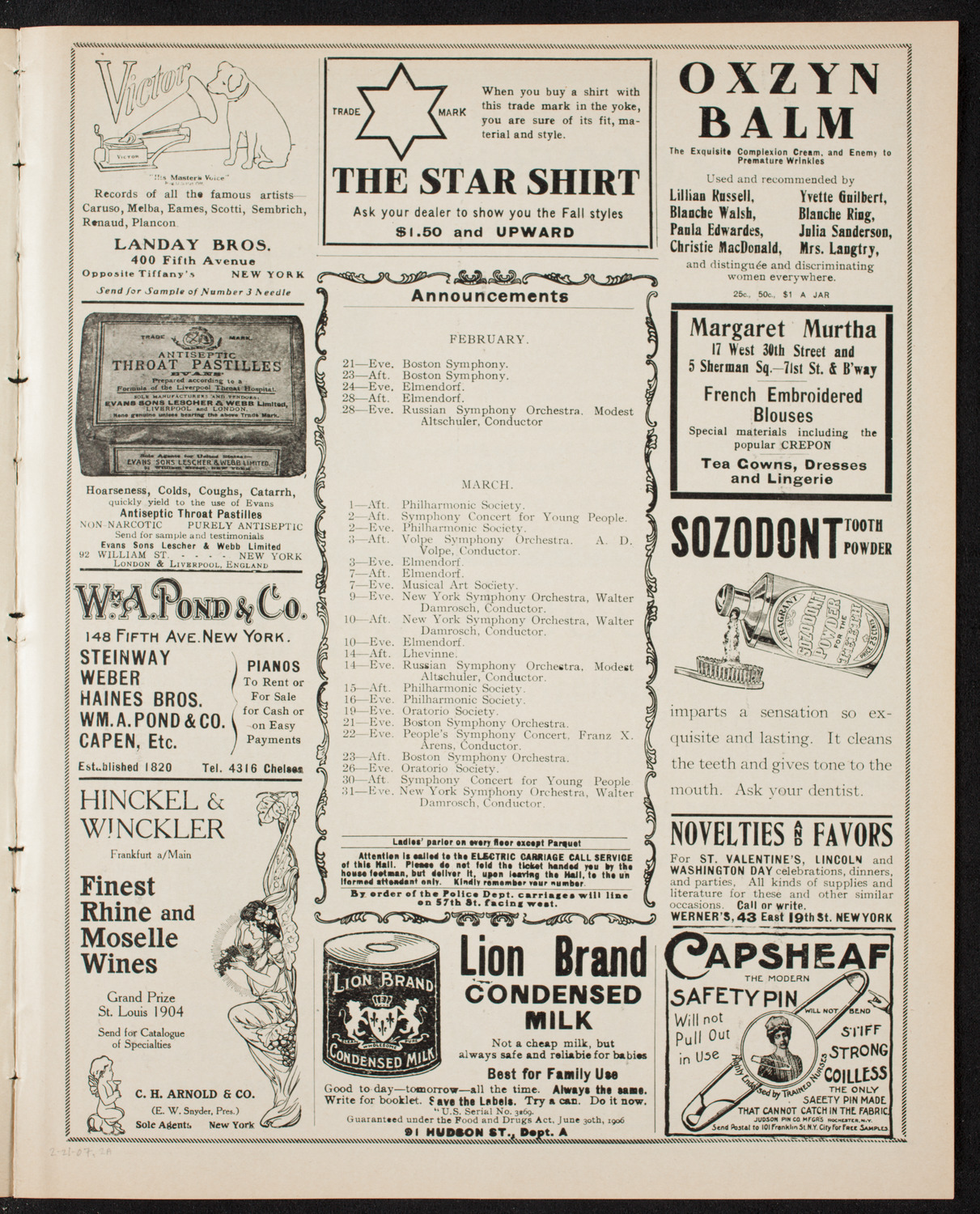 Elmendorf Lecture: Scotland, February 21, 1907, program page 3
