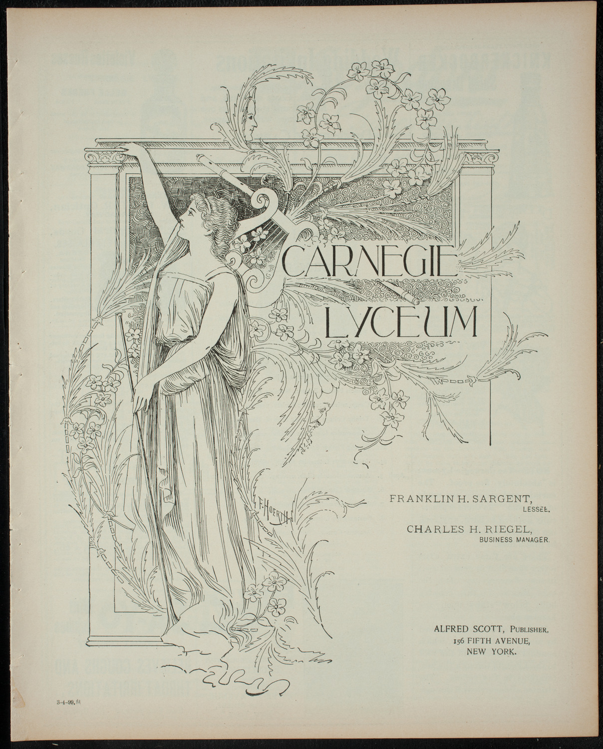 Comparative Literature Society Saturday Morning Conference, March 4, 1899, program page 1