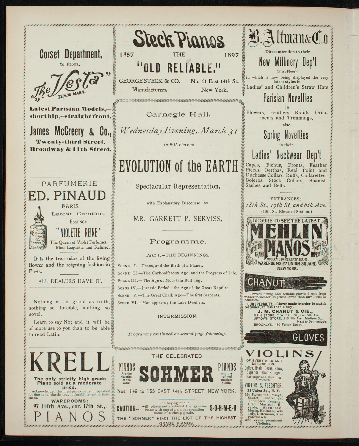 Illustrated Lecture: Evolution of the Earth, March 31, 1897, program page 4