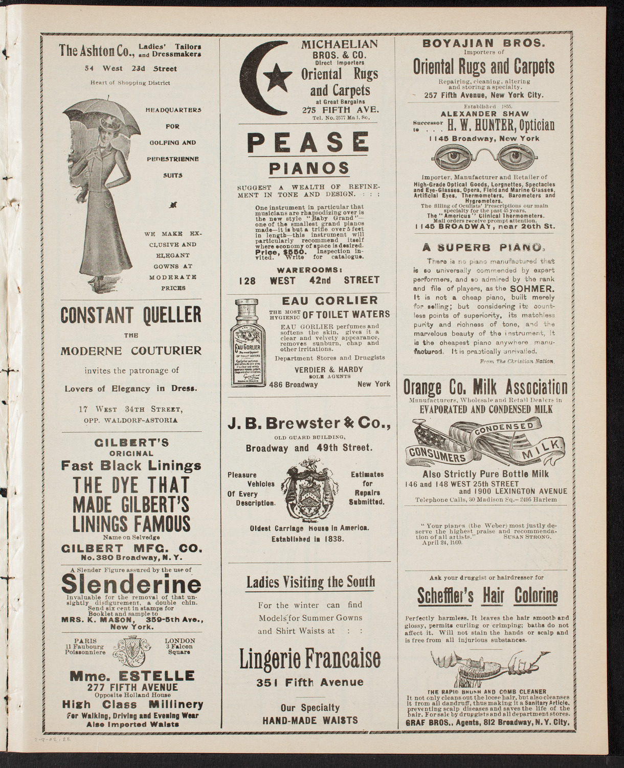 Lilli Lehmann, Johanna Gadski, Lillian Blauvelt, Sopranos, and Jan Kubelik, Violin, February 8, 1902, program page 3