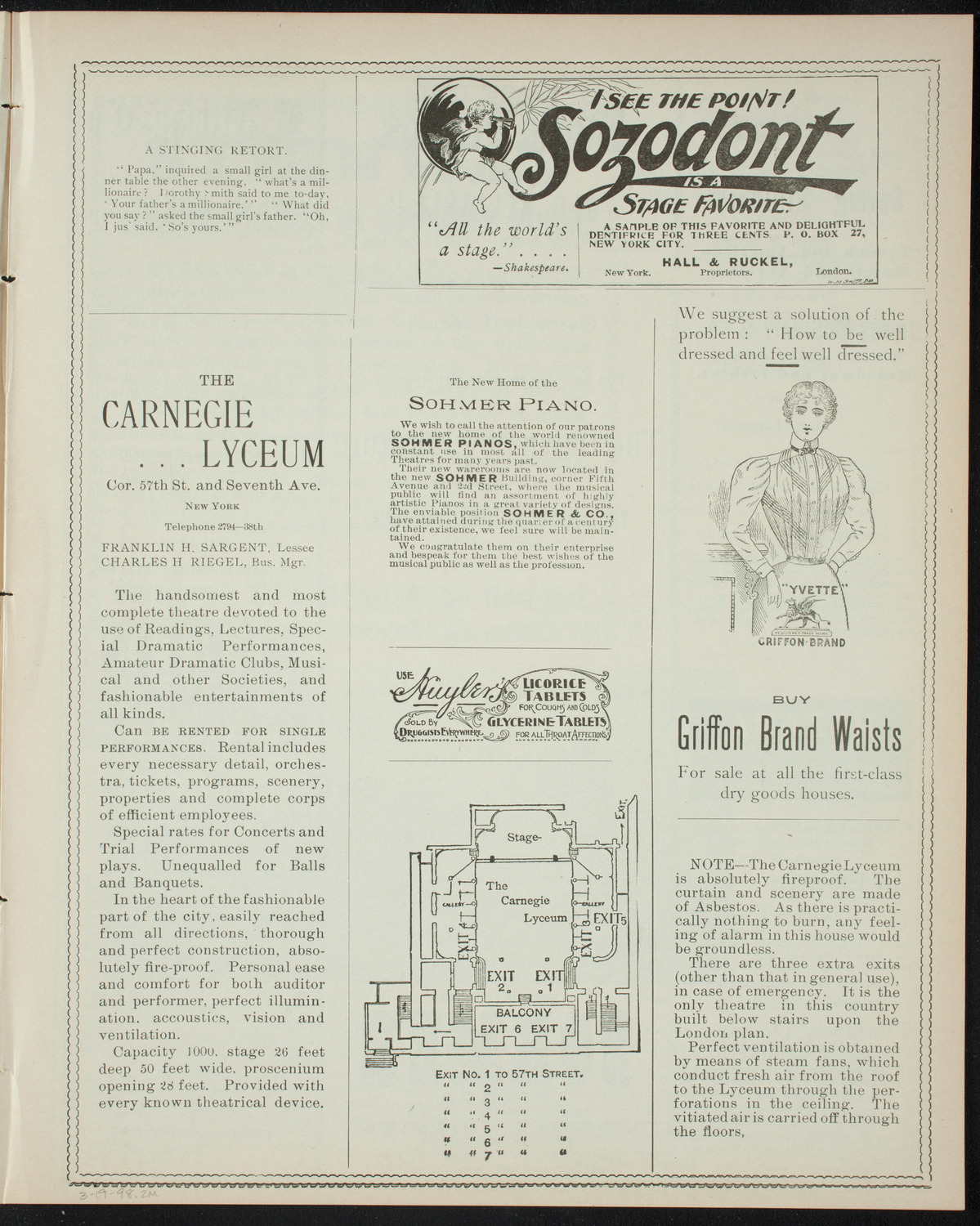 Comparative Literature Society Saturday Morning Conference, March 19, 1898, program page 3