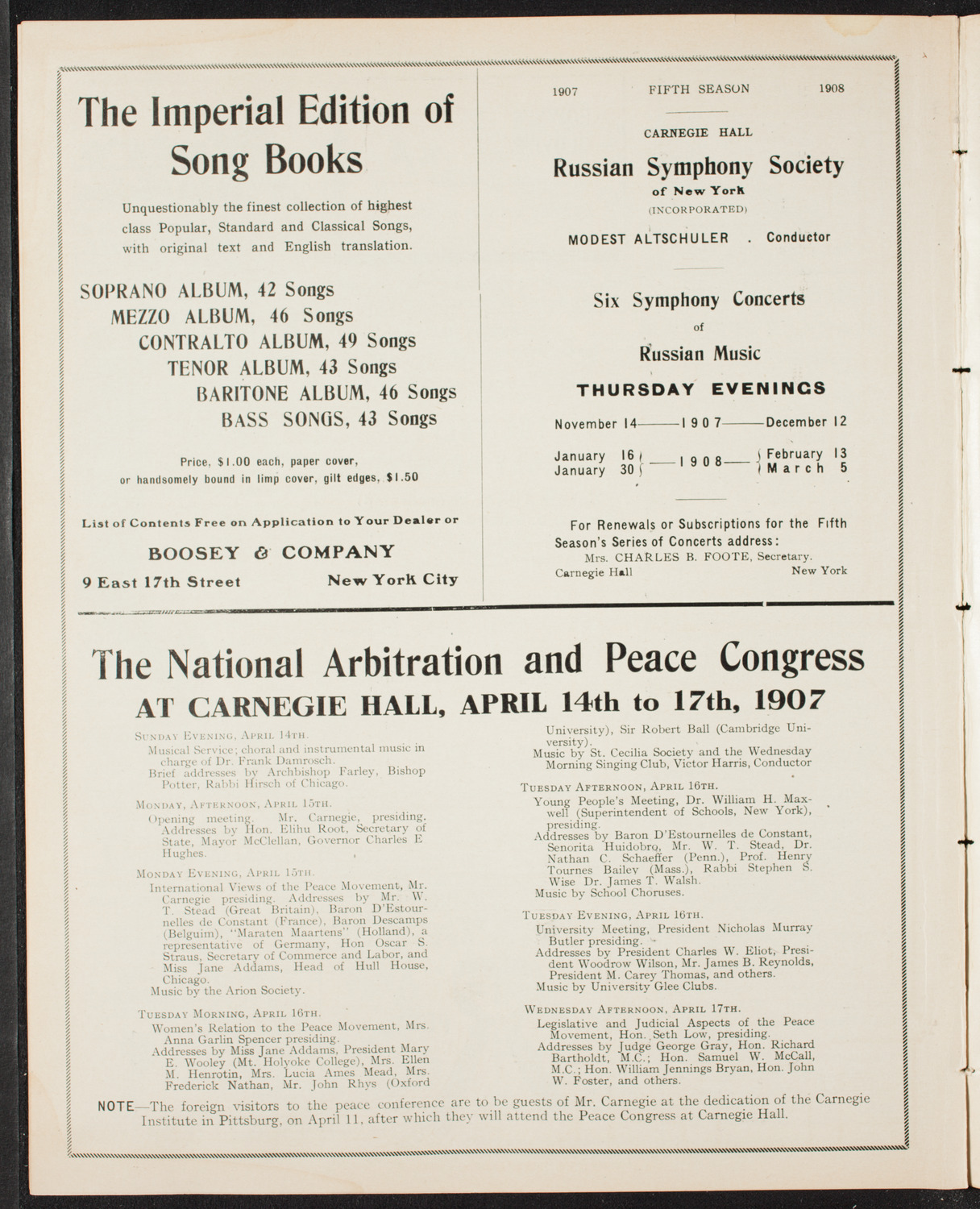 New York Philharmonic, April 5, 1907, program page 10