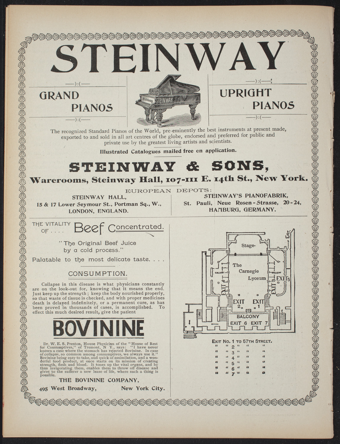 Marion: A Play in Five Acts, February 3, 1897, program page 8