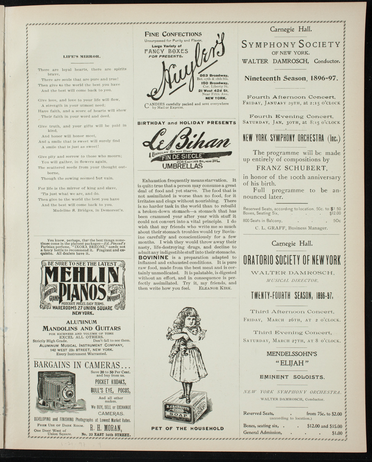 Teresa Carreño, Piano, January 21, 1897, program page 7