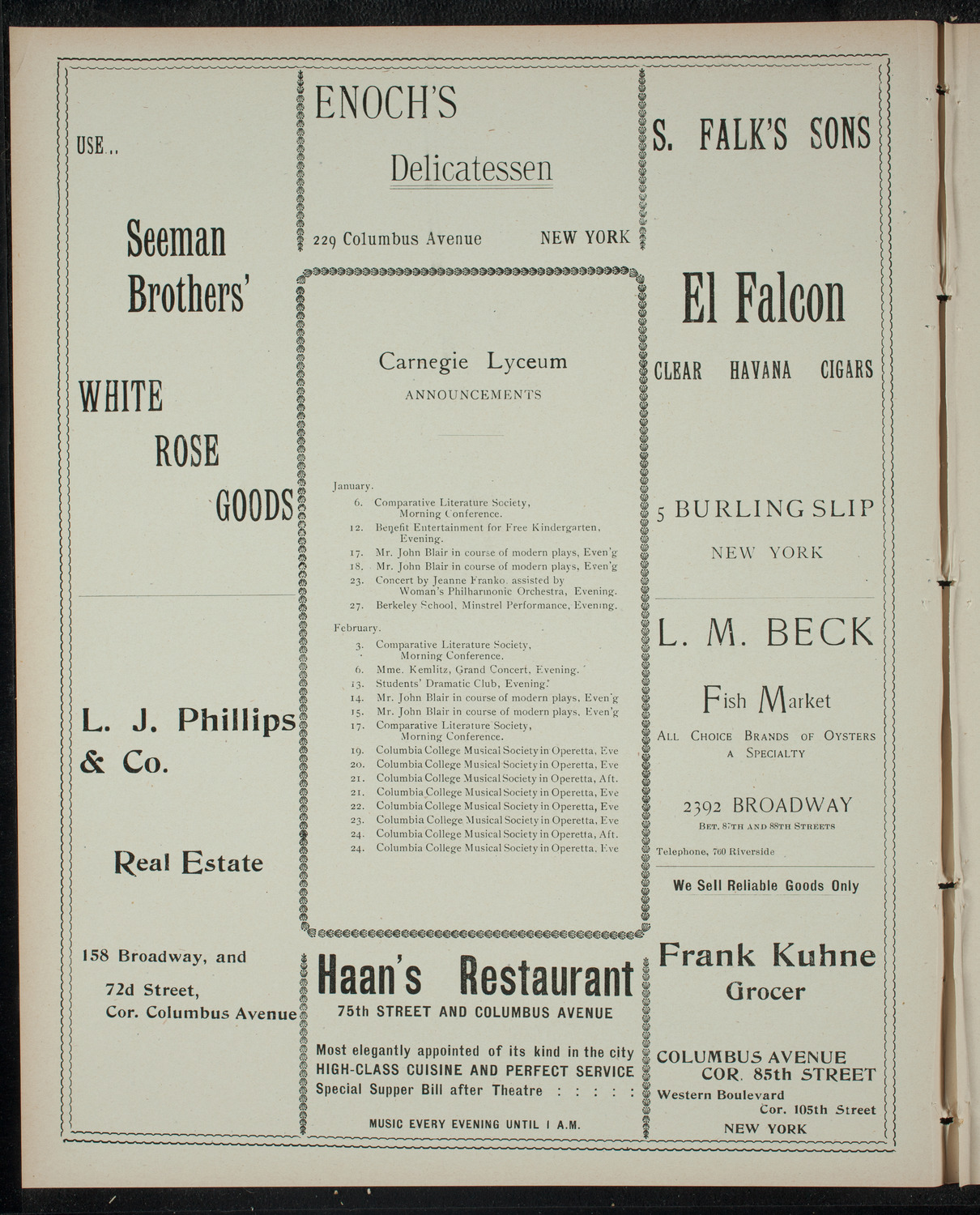 Children's Entertainment for the Benefit of the Hebrew Technical School for Girls, December 29, 1899, program page 2