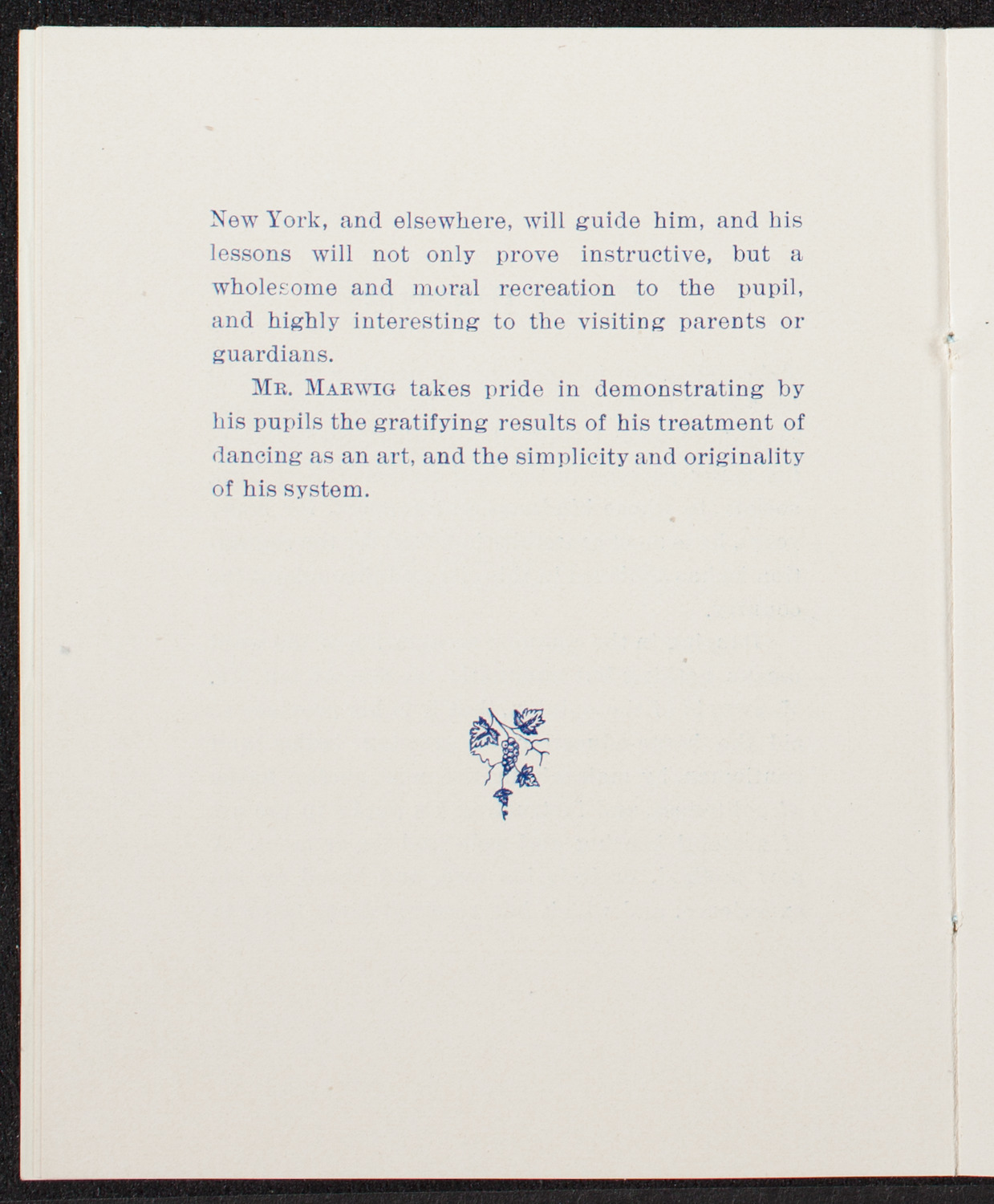 Students of Carl Marwig, October 17, 1891, program page 5