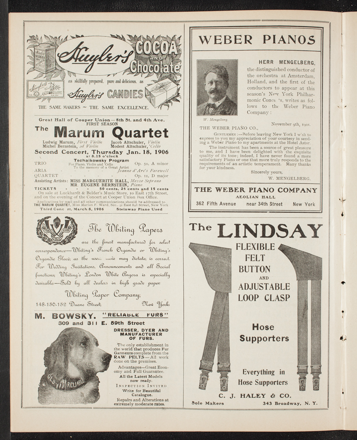 New York Symphony Orchestra, January 14, 1906, program page 6