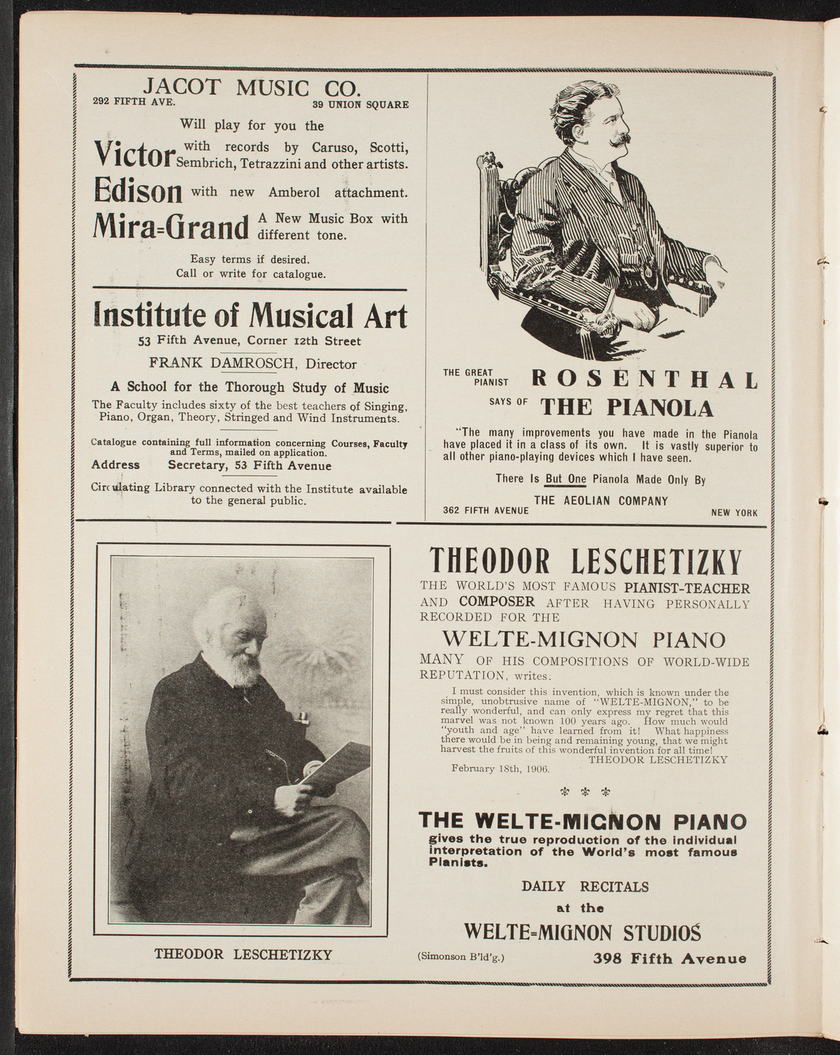 American Music Society, April 18, 1909, program page 6