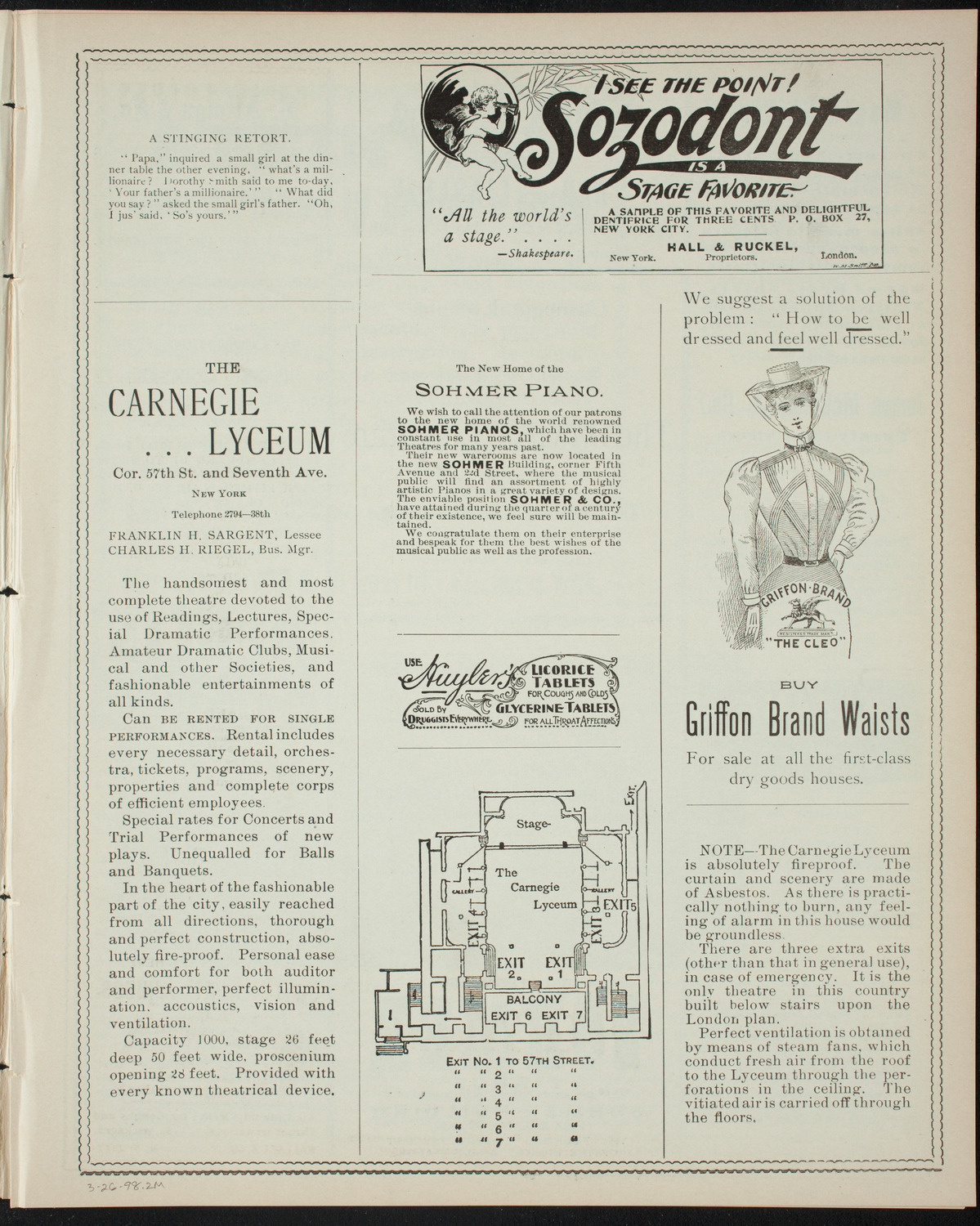 Comparative Literature Society Saturday Morning Conference, March 26, 1898, program page 3