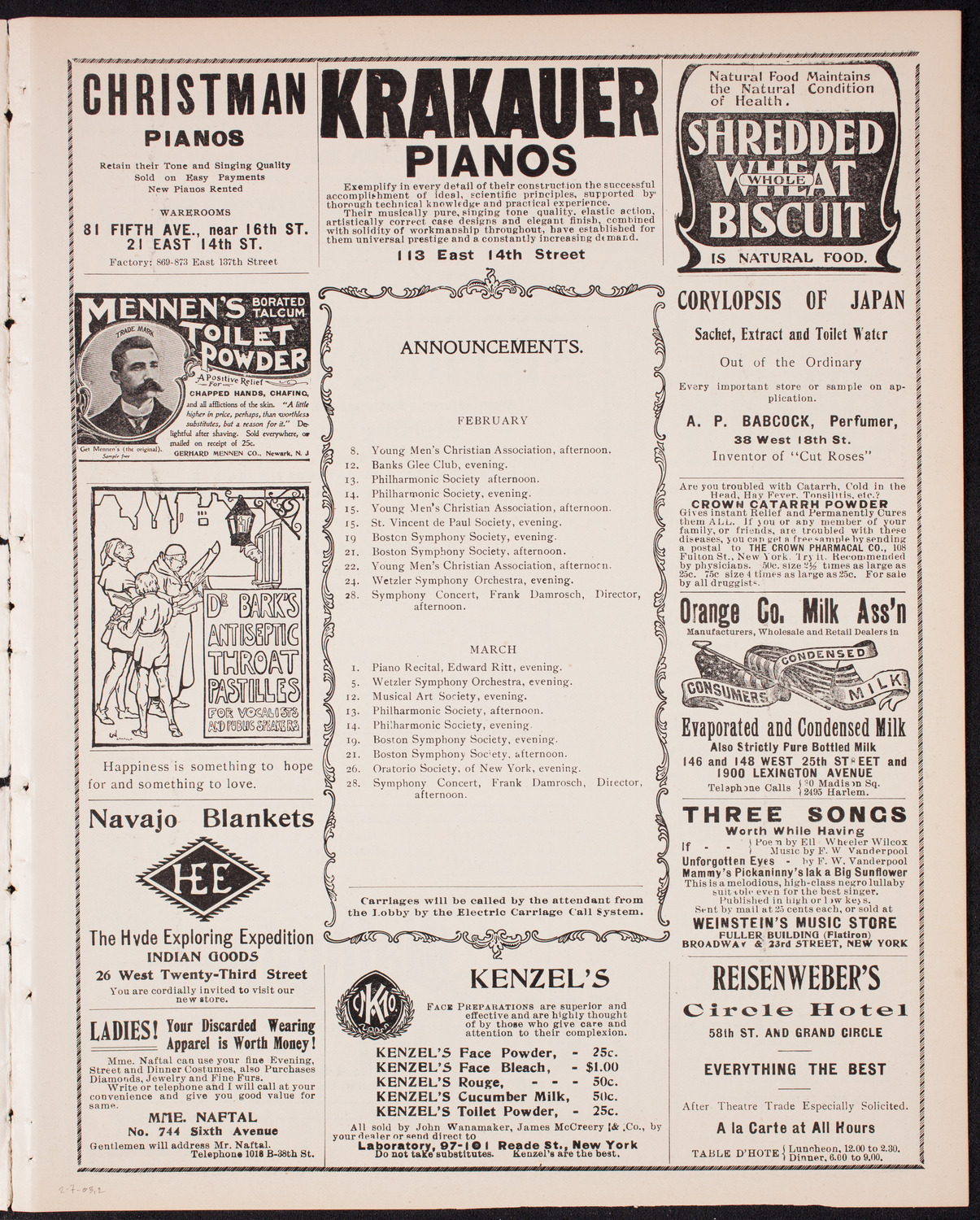 Symphony Concert for Young People, February 7, 1903, program page 3