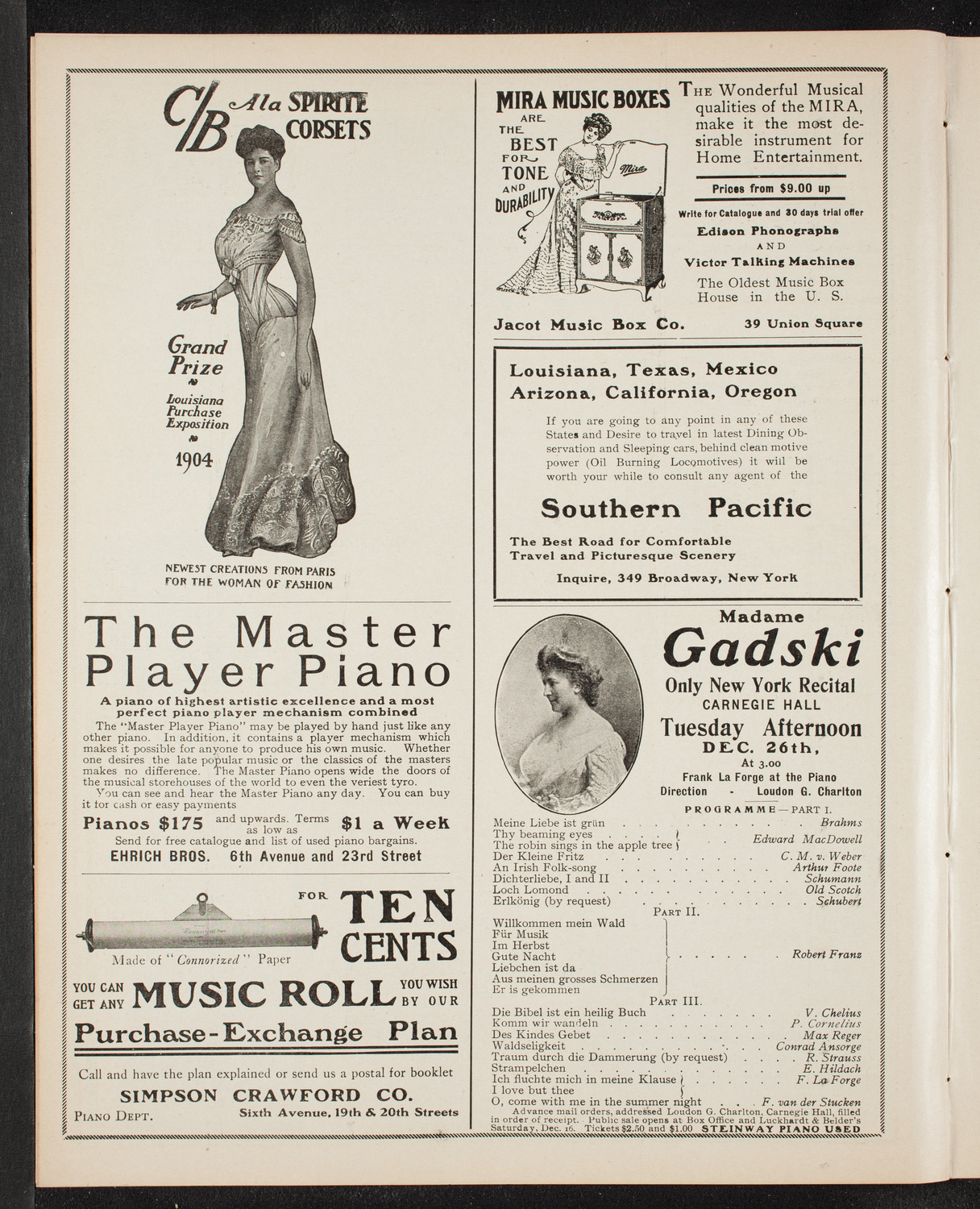 New York Philharmonic, December 15, 1905, program page 8