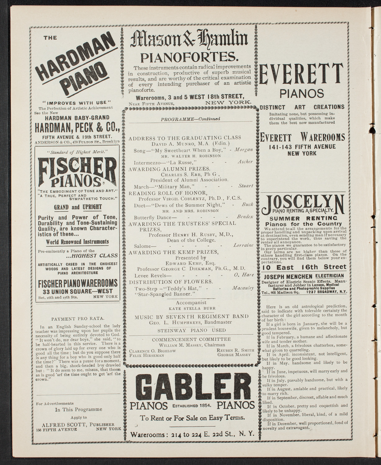 Graduation: College of Pharmacy, April 26, 1901, program page 6