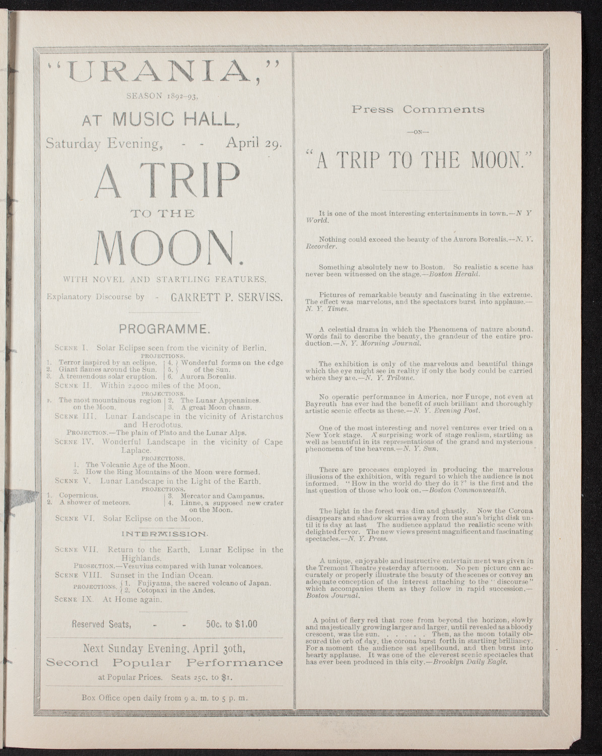 Ignacy Jan Paderewski, Piano, April 29, 1893, program page 7