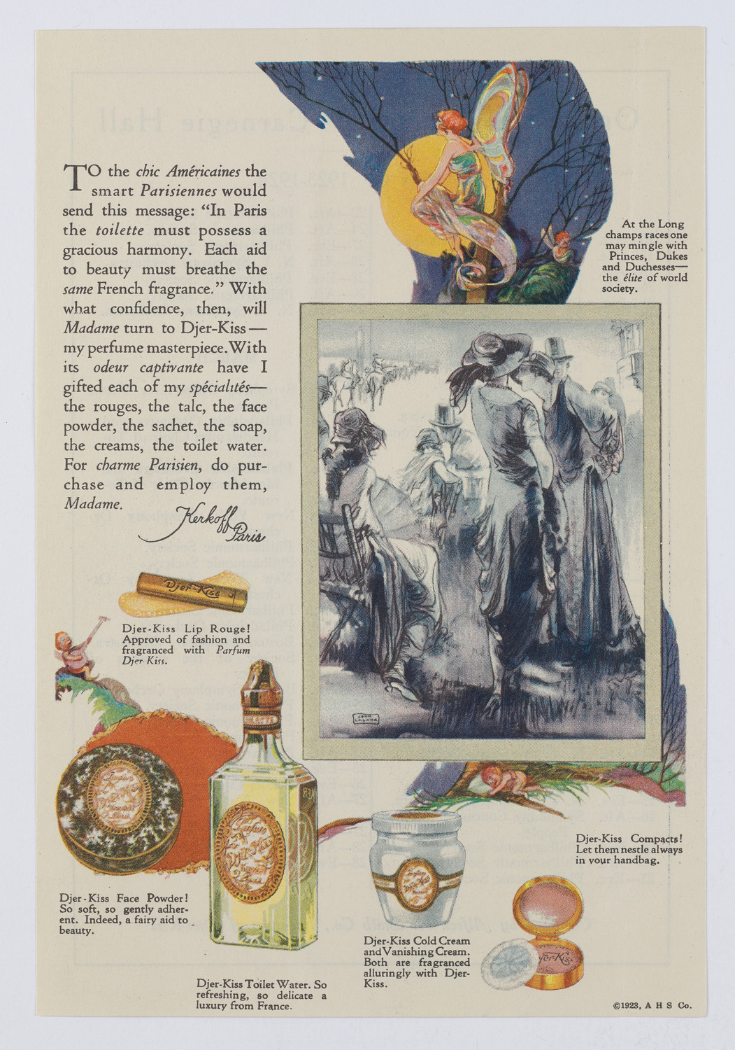 Djer-Kiss Cosmetics Orchestral Concert Schedules, 1924