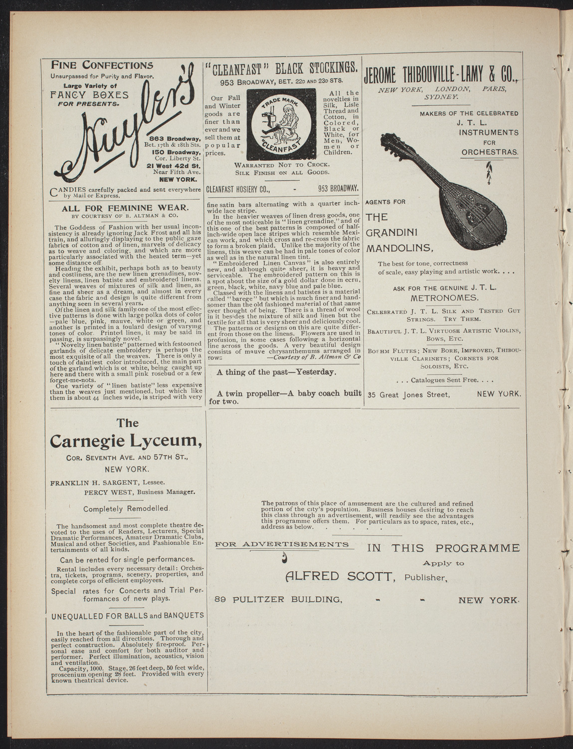 Lecture Series: Sociology in its Practical Aspects, February 10, 1897, program page 4