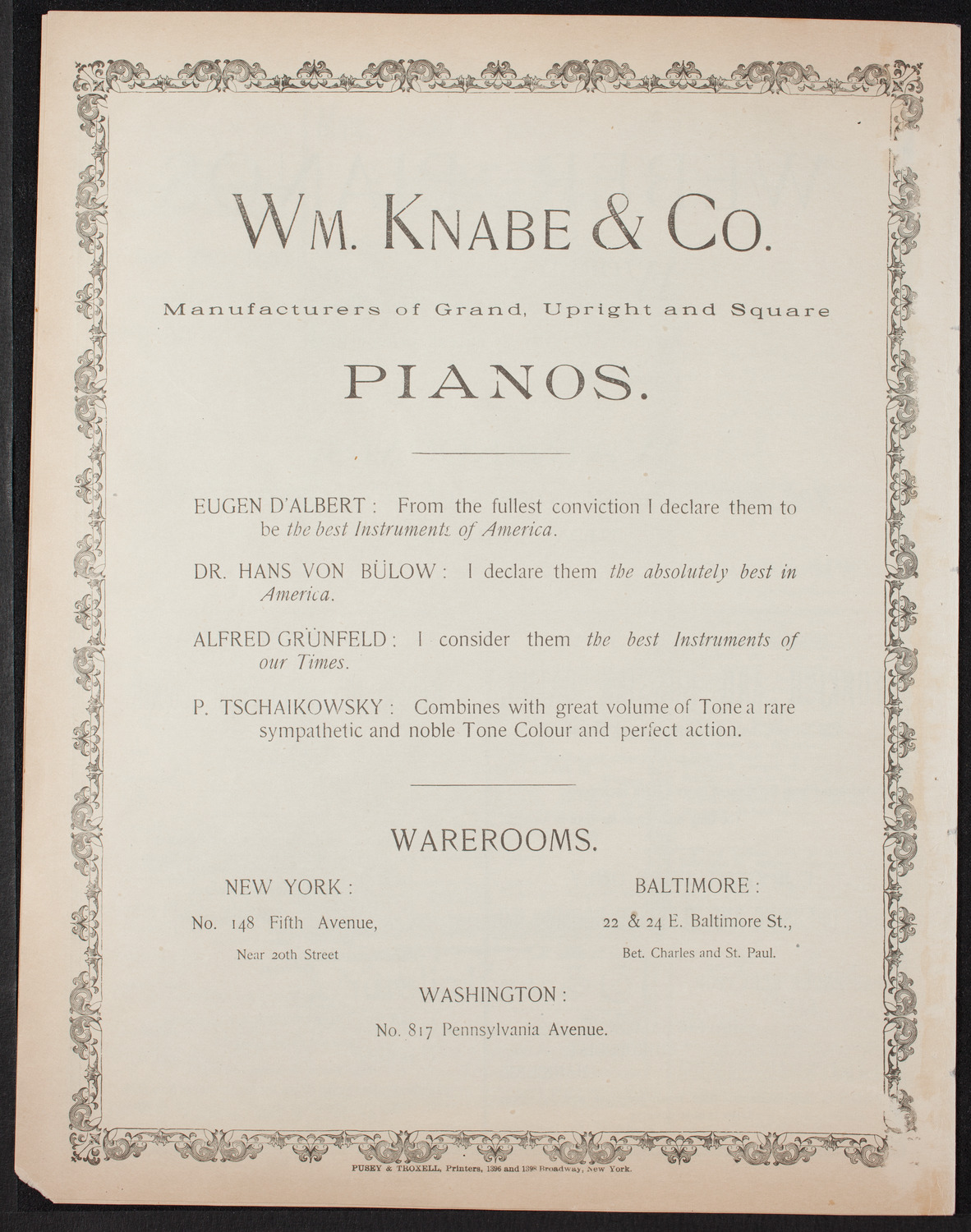 Benefit: German Poliklinik, February 14, 1893, program page 8