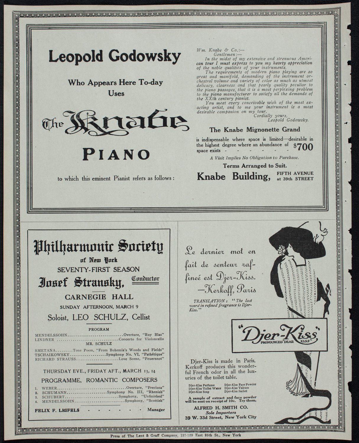 Leopold Godowsky, Piano, March 8, 1913, program page 12