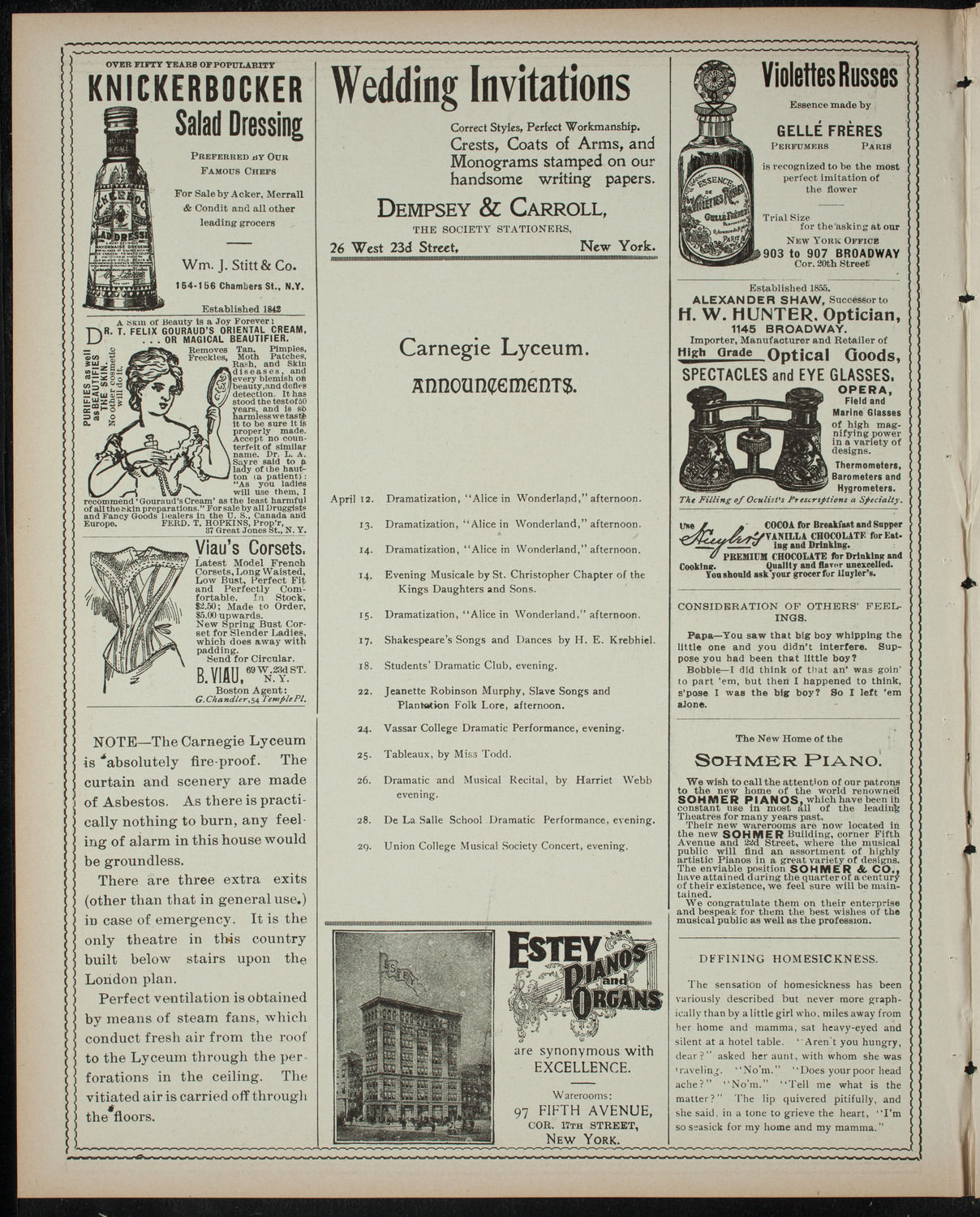 Amherst College Glee, Banjo, and Mandolin Clubs, April 11, 1899, program page 2