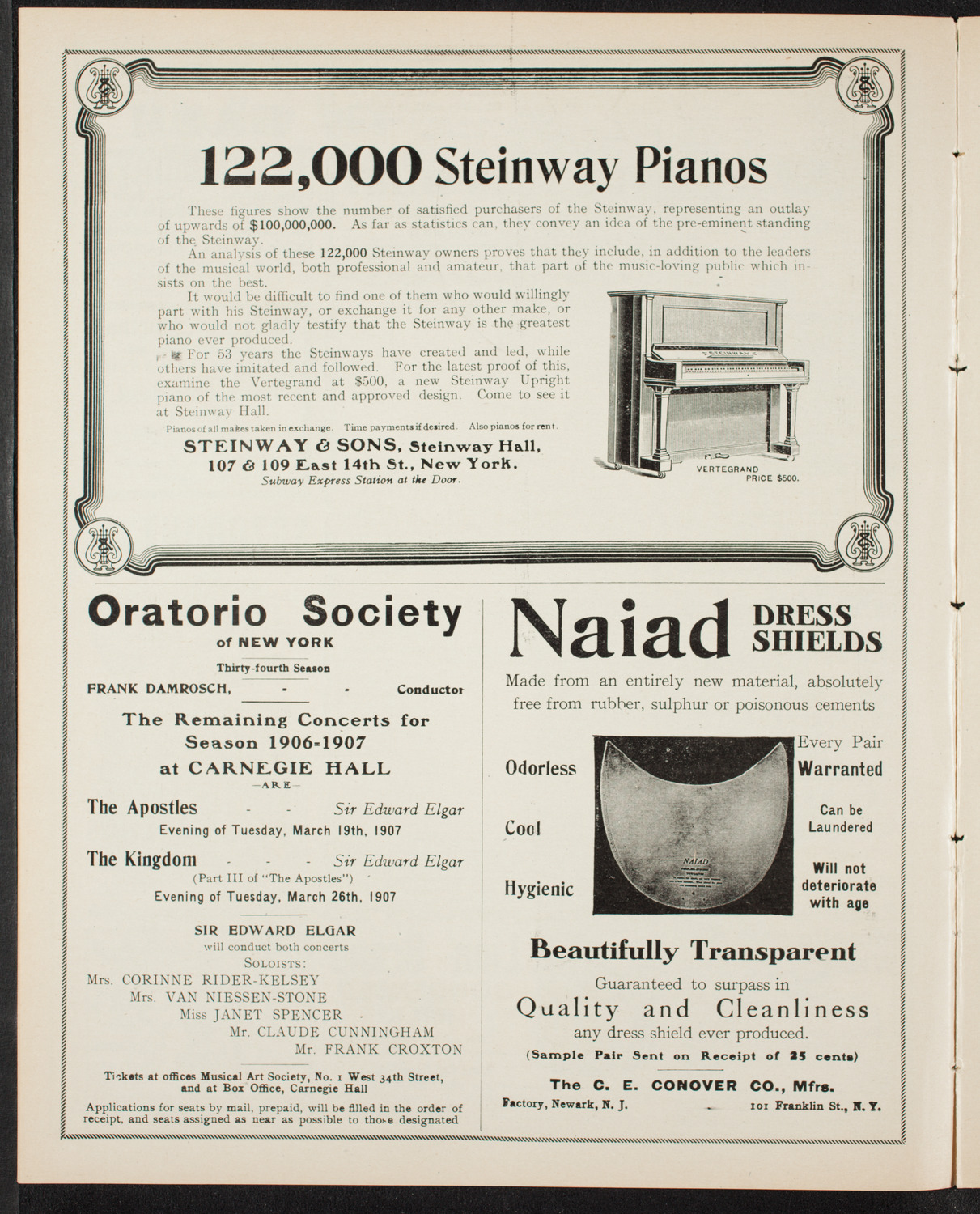 Volpe Symphony Society of New York, February 10, 1907, program page 4
