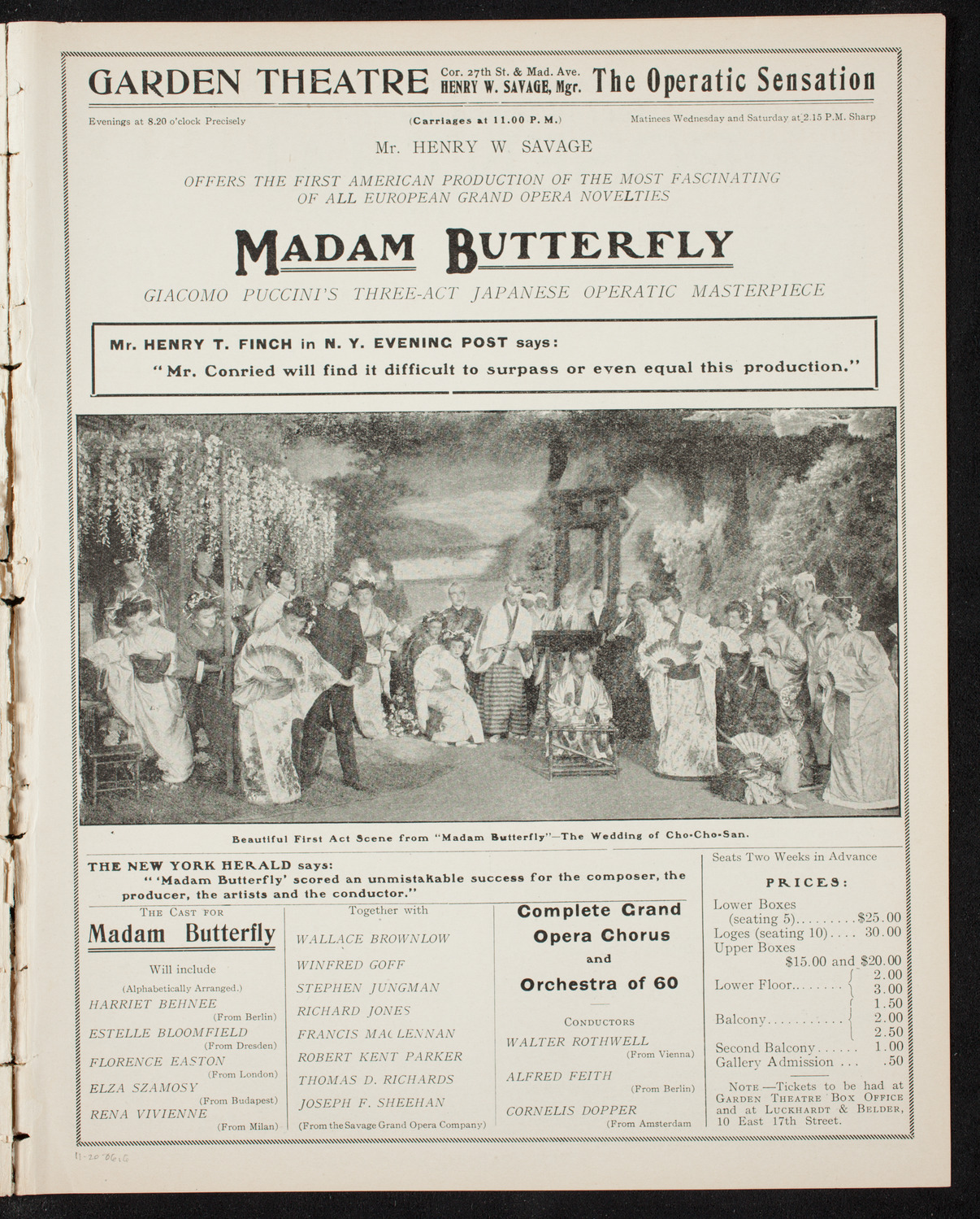 Marcella Sembrich, Soprano, November 20, 1906, program page 11
