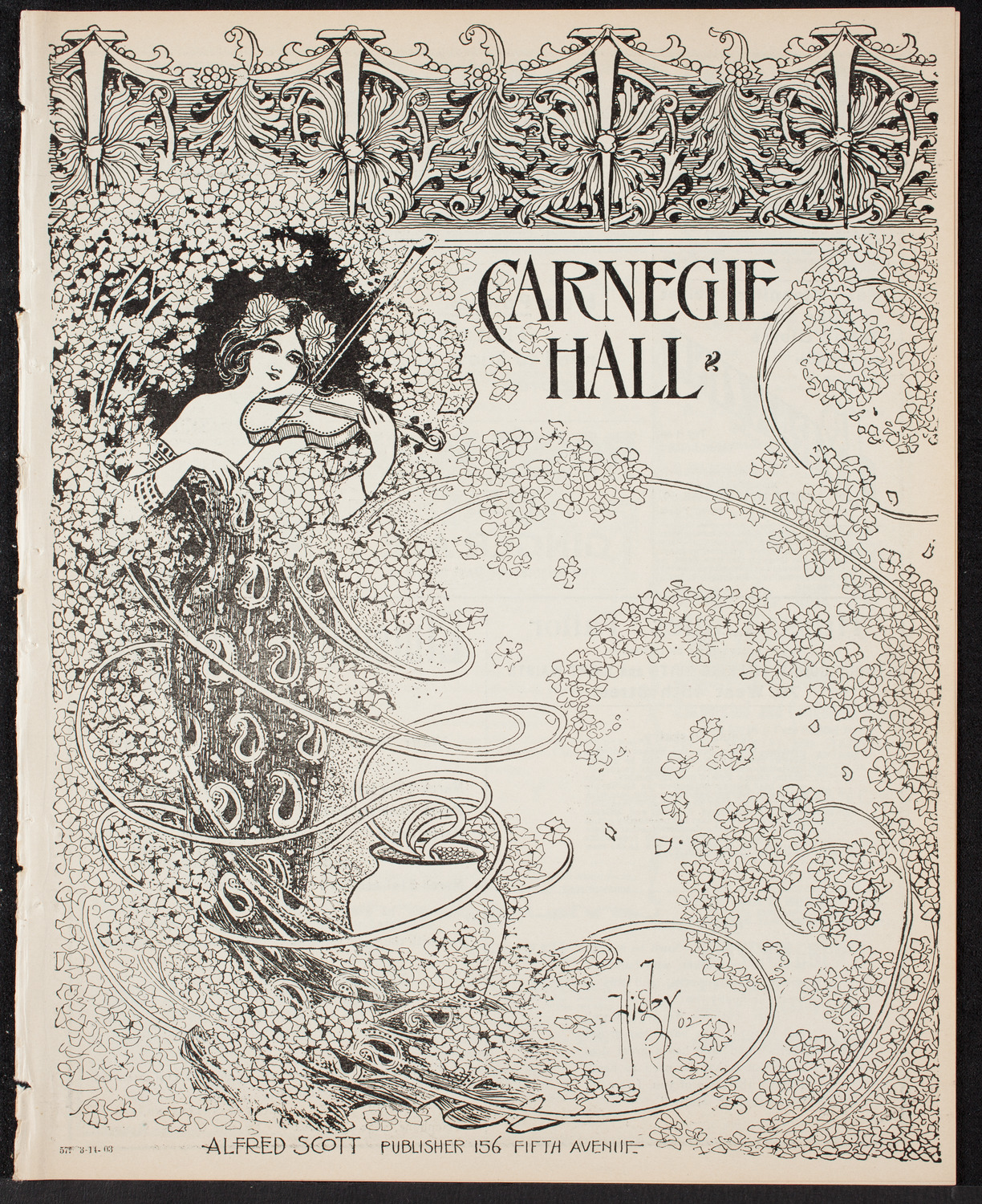 New York Philharmonic, March 14, 1903, program page 1