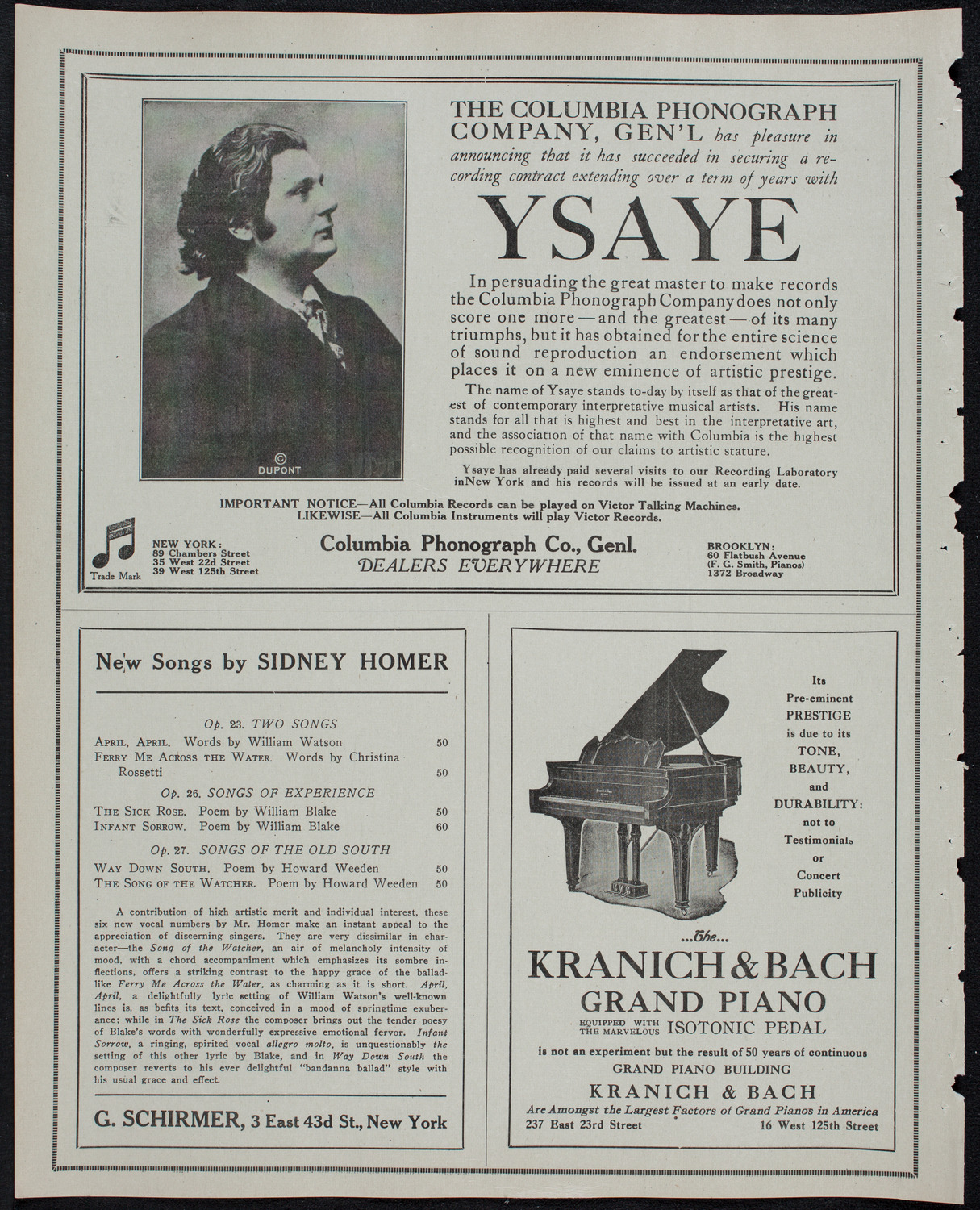 New York Philharmonic, January 26, 1913, program page 6