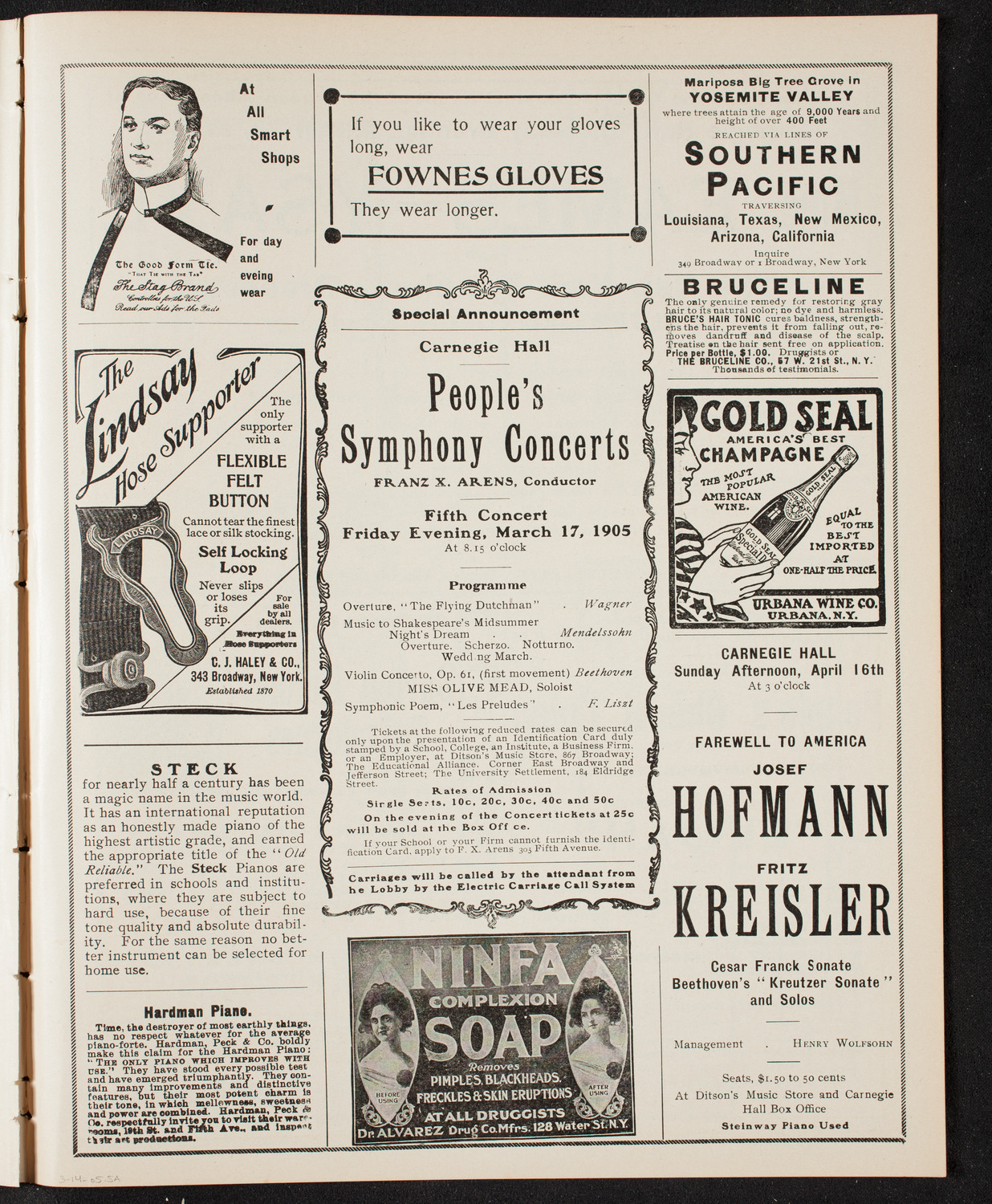 Benefit: Orthopedic Hospital, March 14, 1905, program page 9