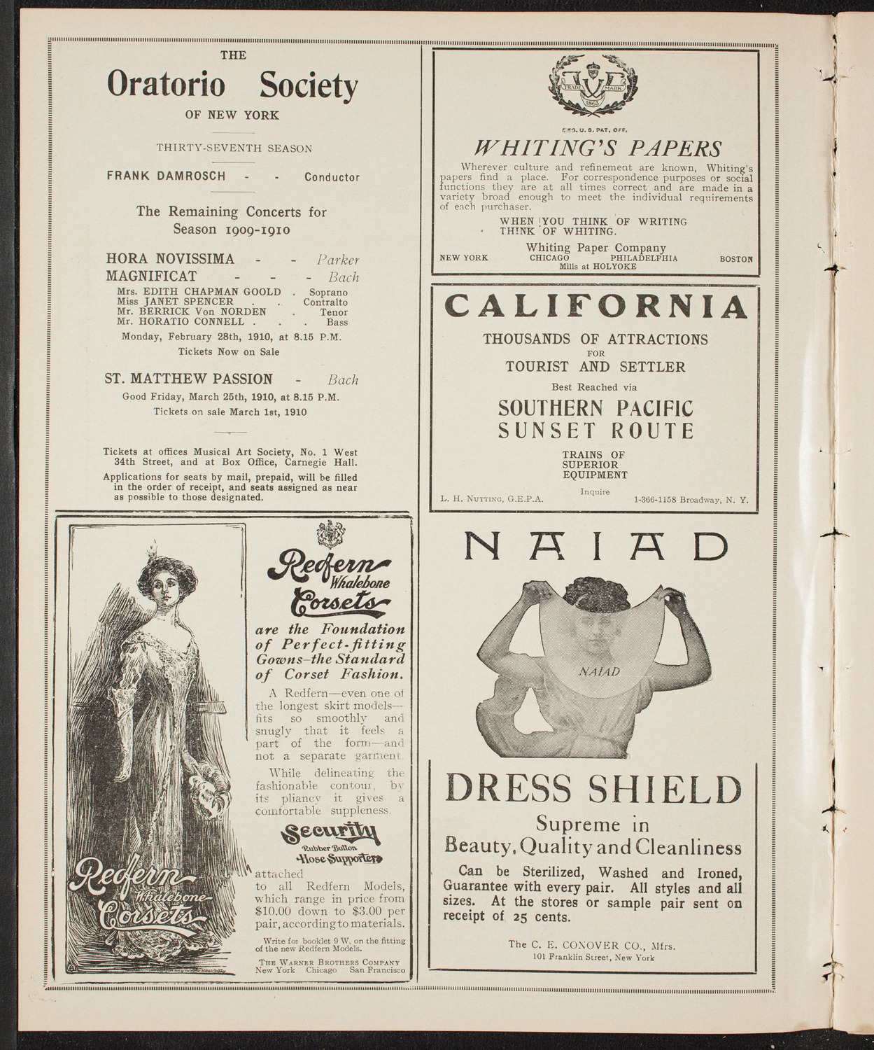 New York Philharmonic, January 21, 1910, program page 2