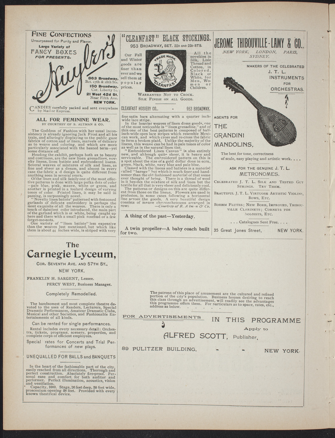 Lecture Series: Sociology in its Practical Aspects, February 17, 1897, program page 4