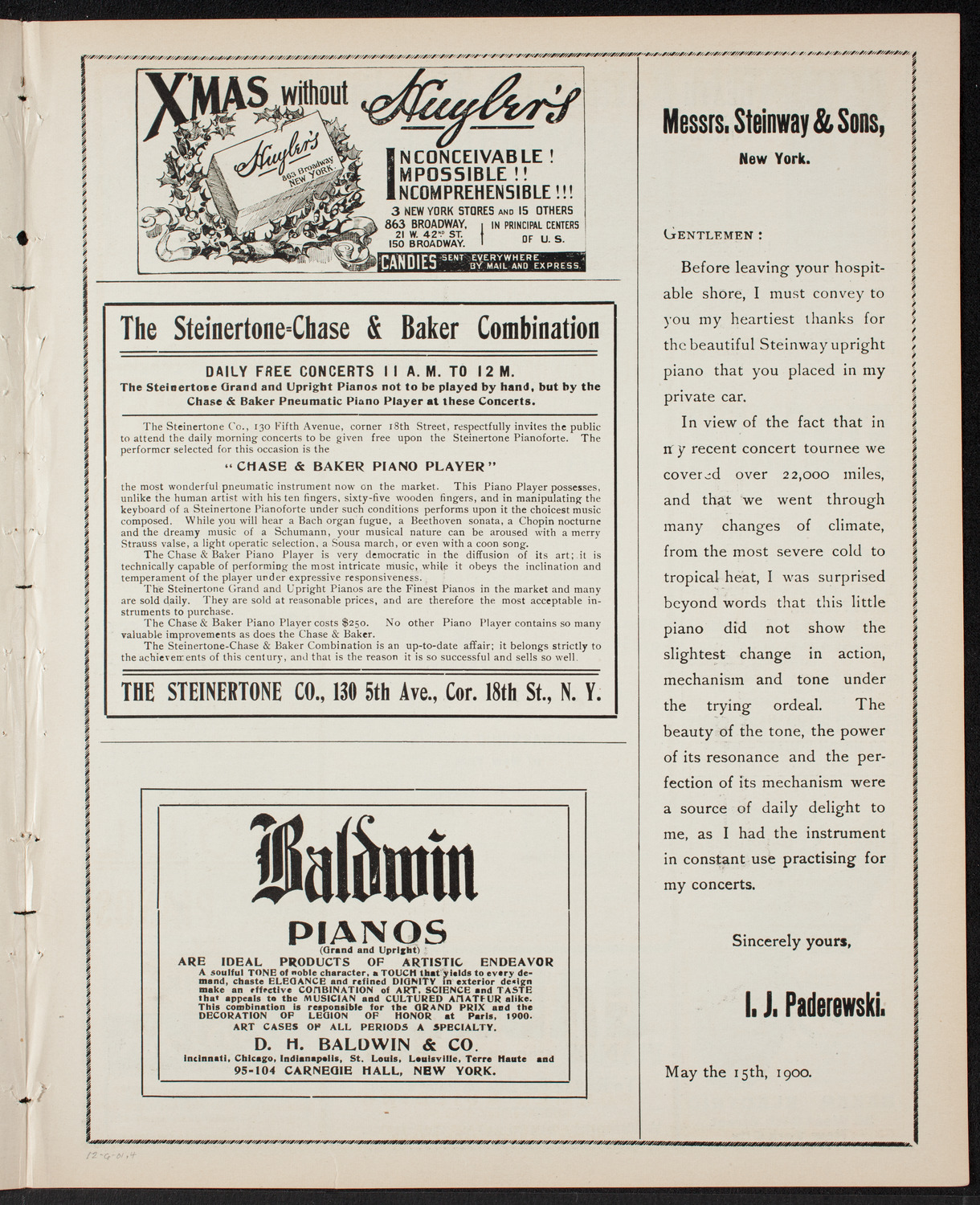 New York Philharmonic, December 6, 1901, program page 7