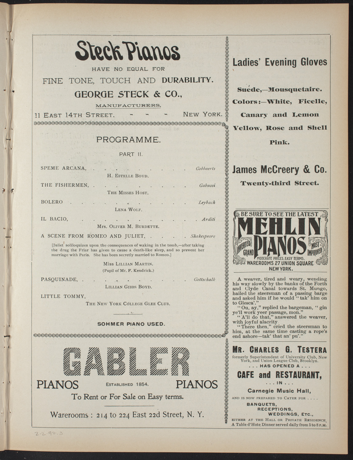 Lillian Gibbs Boyd, February 2, 1897, program page 5