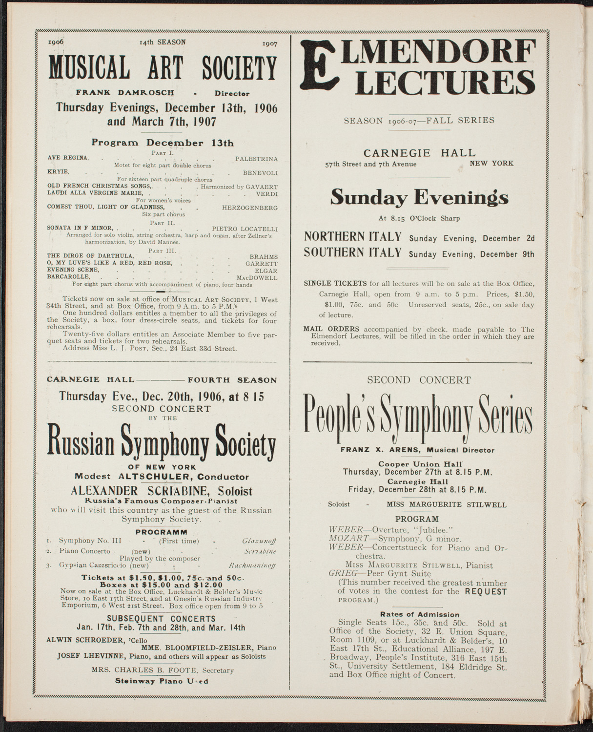 New York Philharmonic, November 30, 1906, program page 10