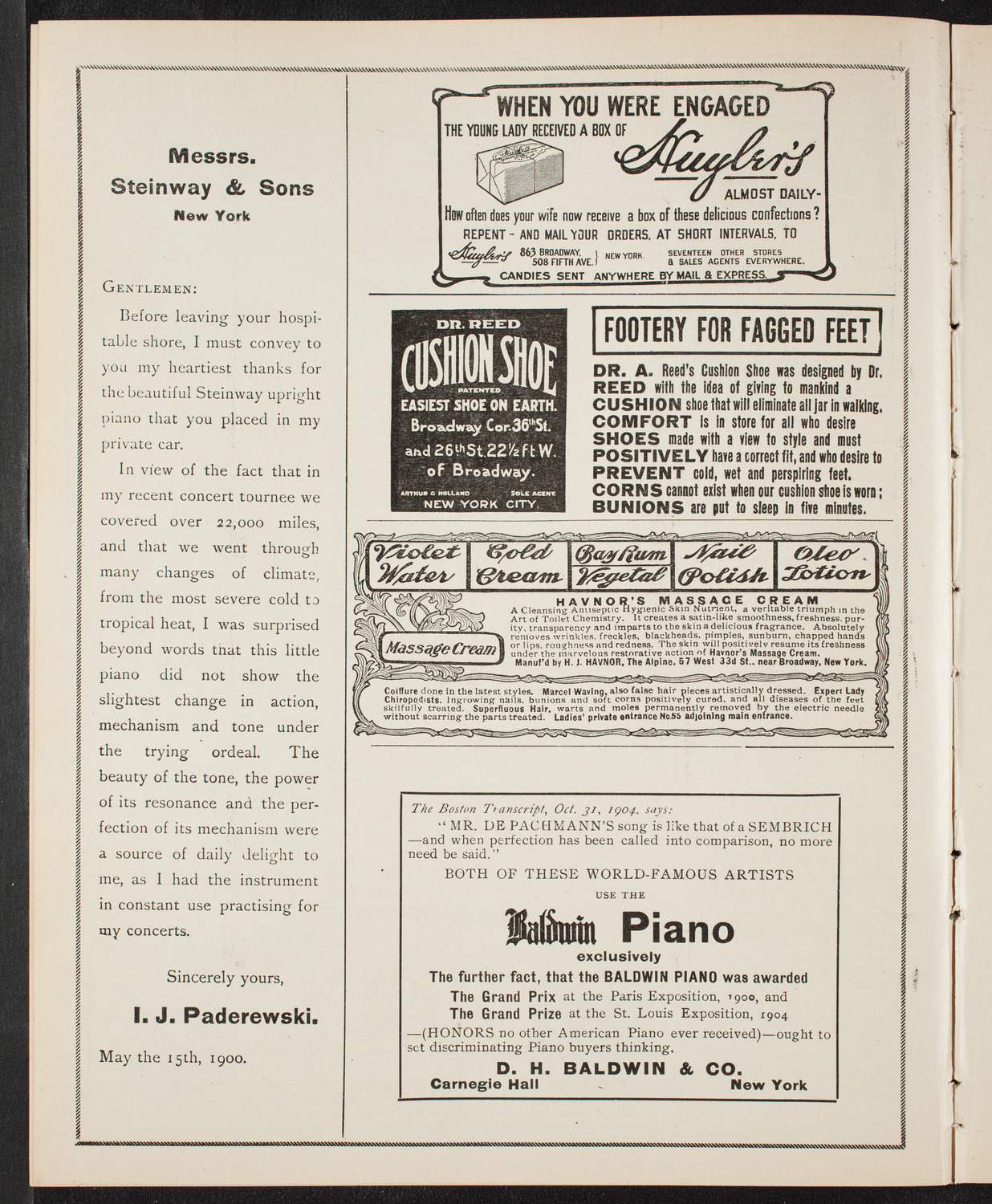 New York Philharmonic, February 11, 1905, program page 4