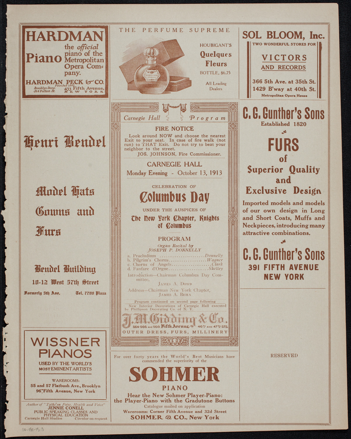 Columbus Day Celebration, October 13, 1913, program page 5