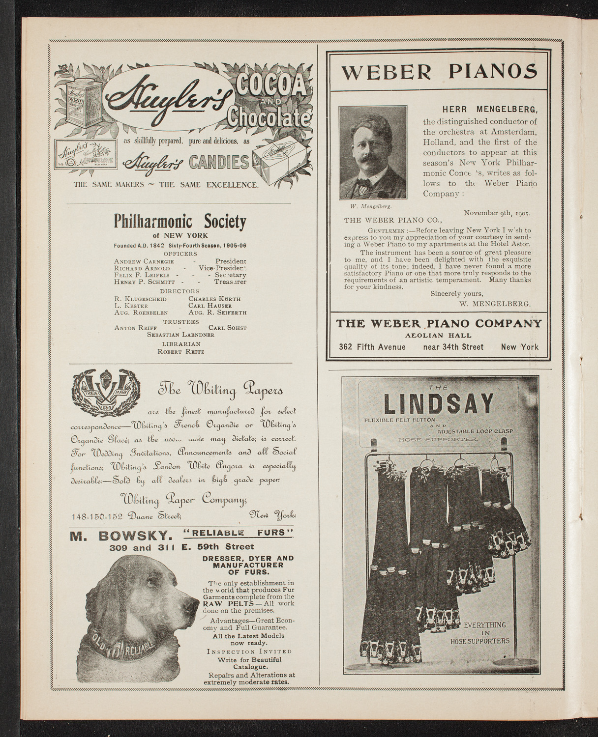 Volpe Symphony Society of New York, January 4, 1906, program page 6