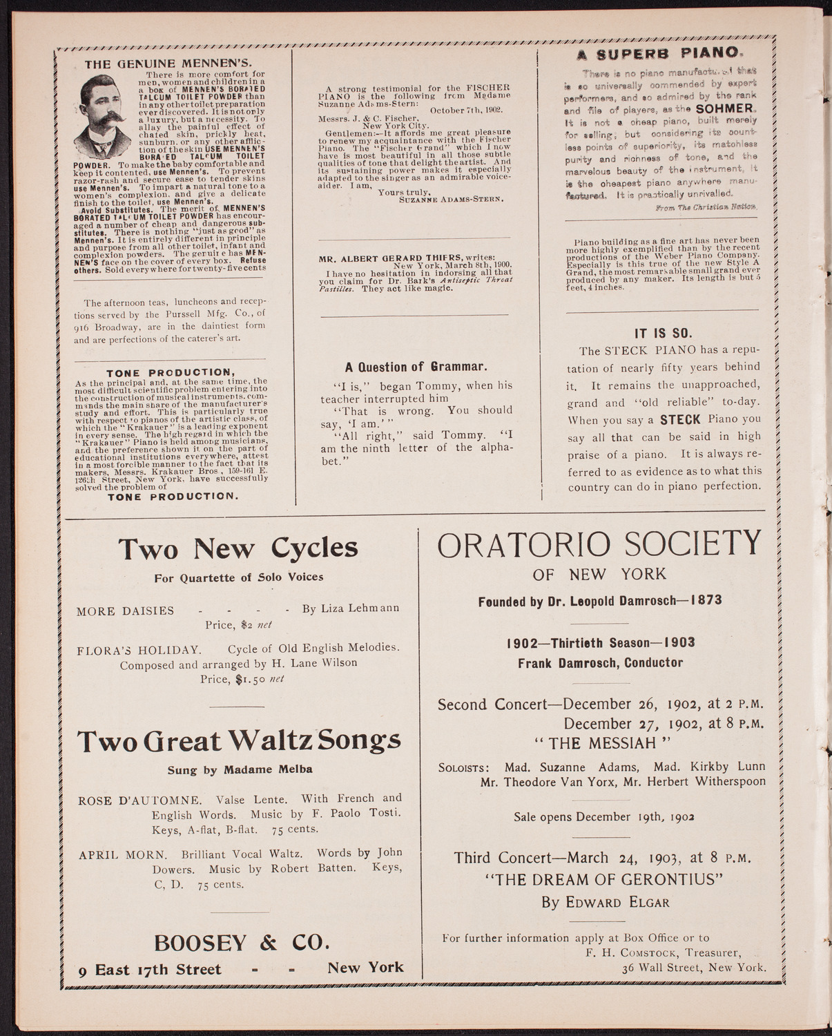 Meeting: Ancient Order of Hibernians, December 7, 1902, program page 10