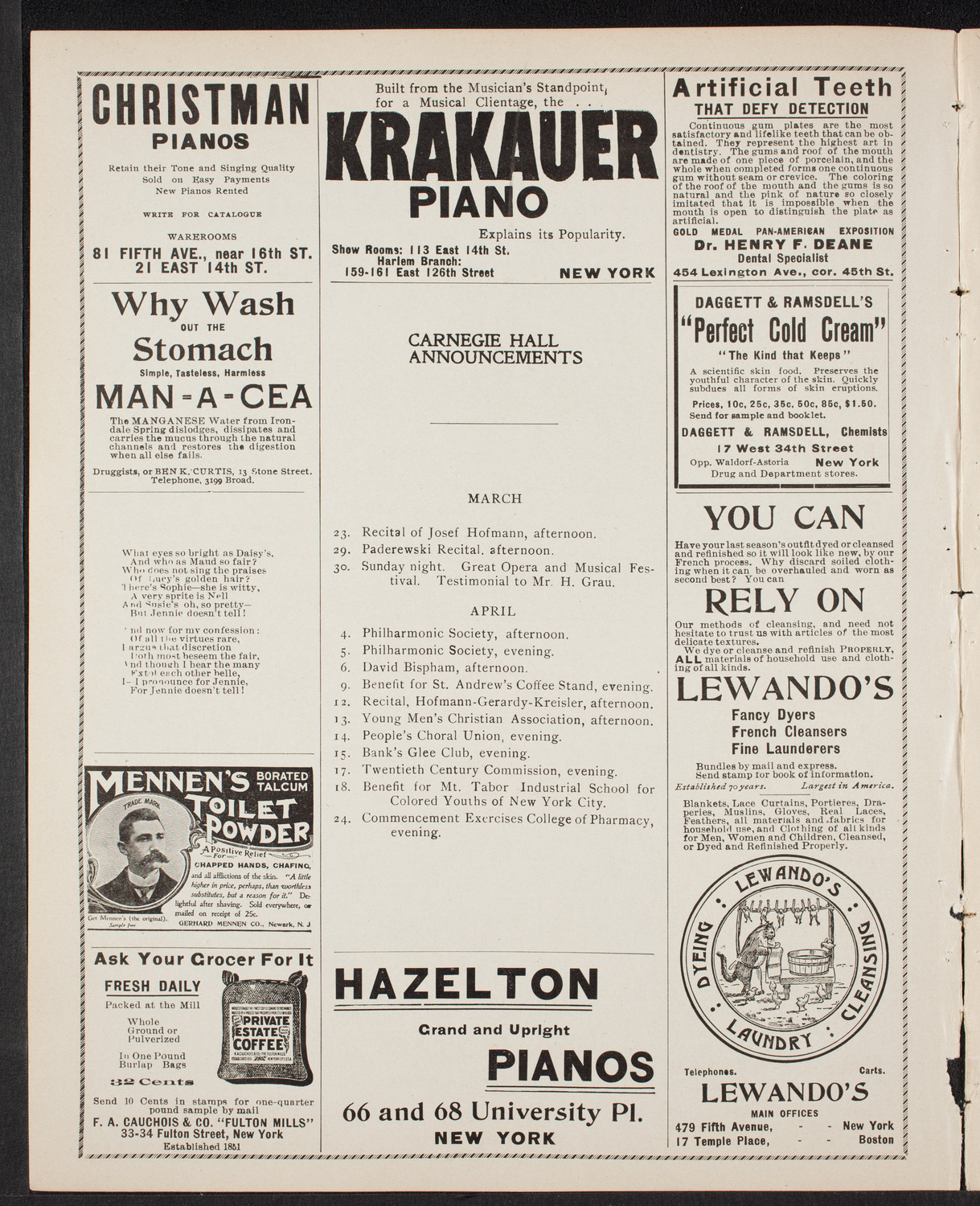 Public Education Association City History Club Concert, March 22, 1902, program page 2