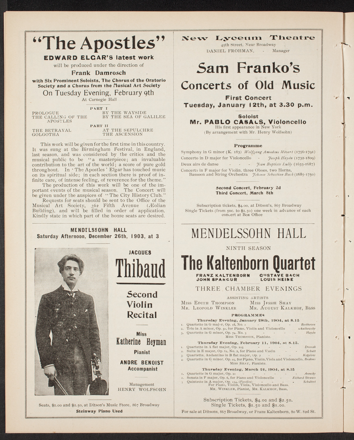 New York Symphony Orchestra, December 20, 1903, program page 8